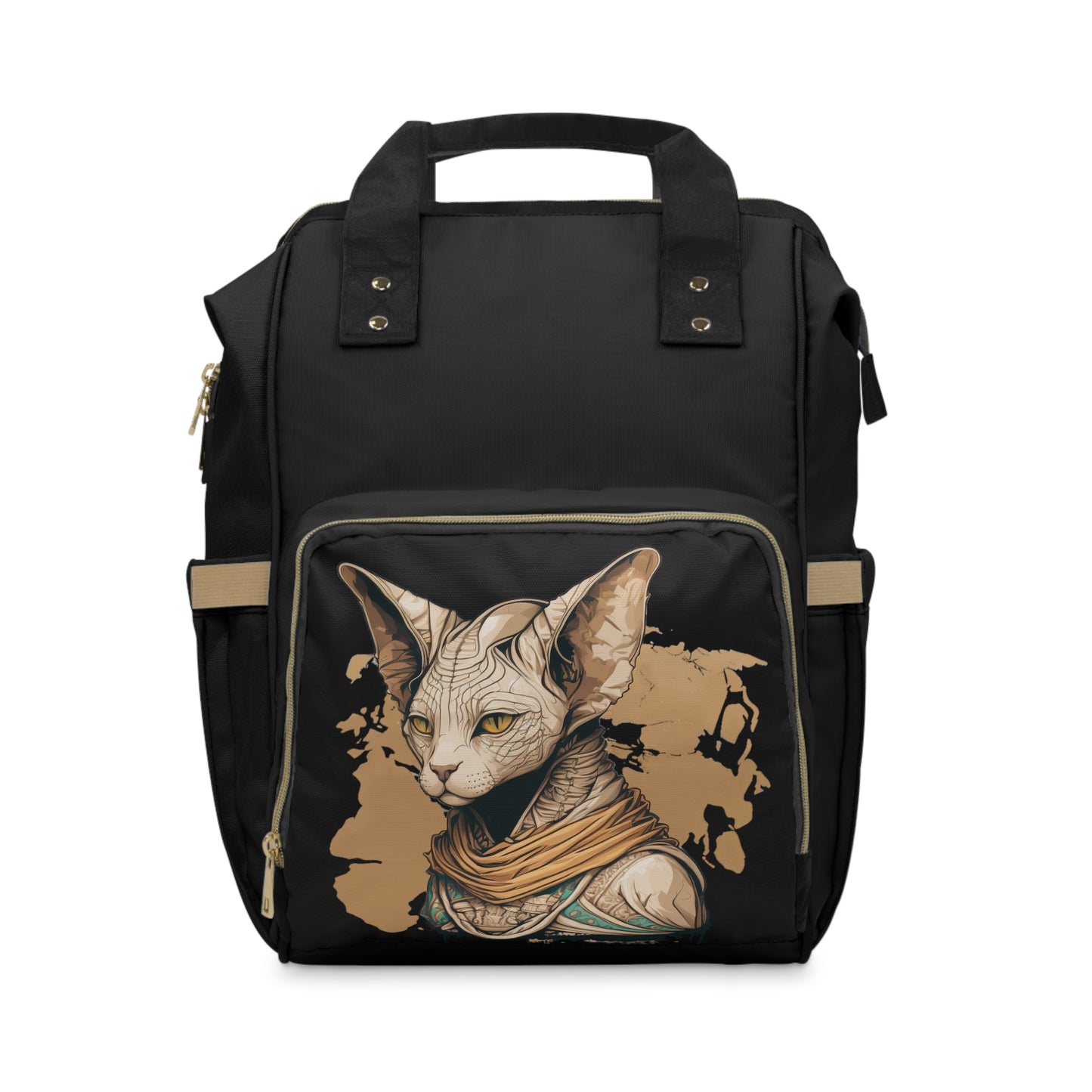 Sphynx Cat Pharaoh Large Capacity Backpack, Sphynx cat pyramid egypt school bag, Sphynx cat Mom student Backpack, Sphynx cat owner gift