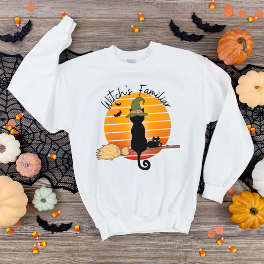 Cat Halloween sweatshirt, Vintage Black Cat Crewneck Sweatshirt, Retro Black Cat sweater, witchy pullover, Spooky Season jumper, Cat Moon