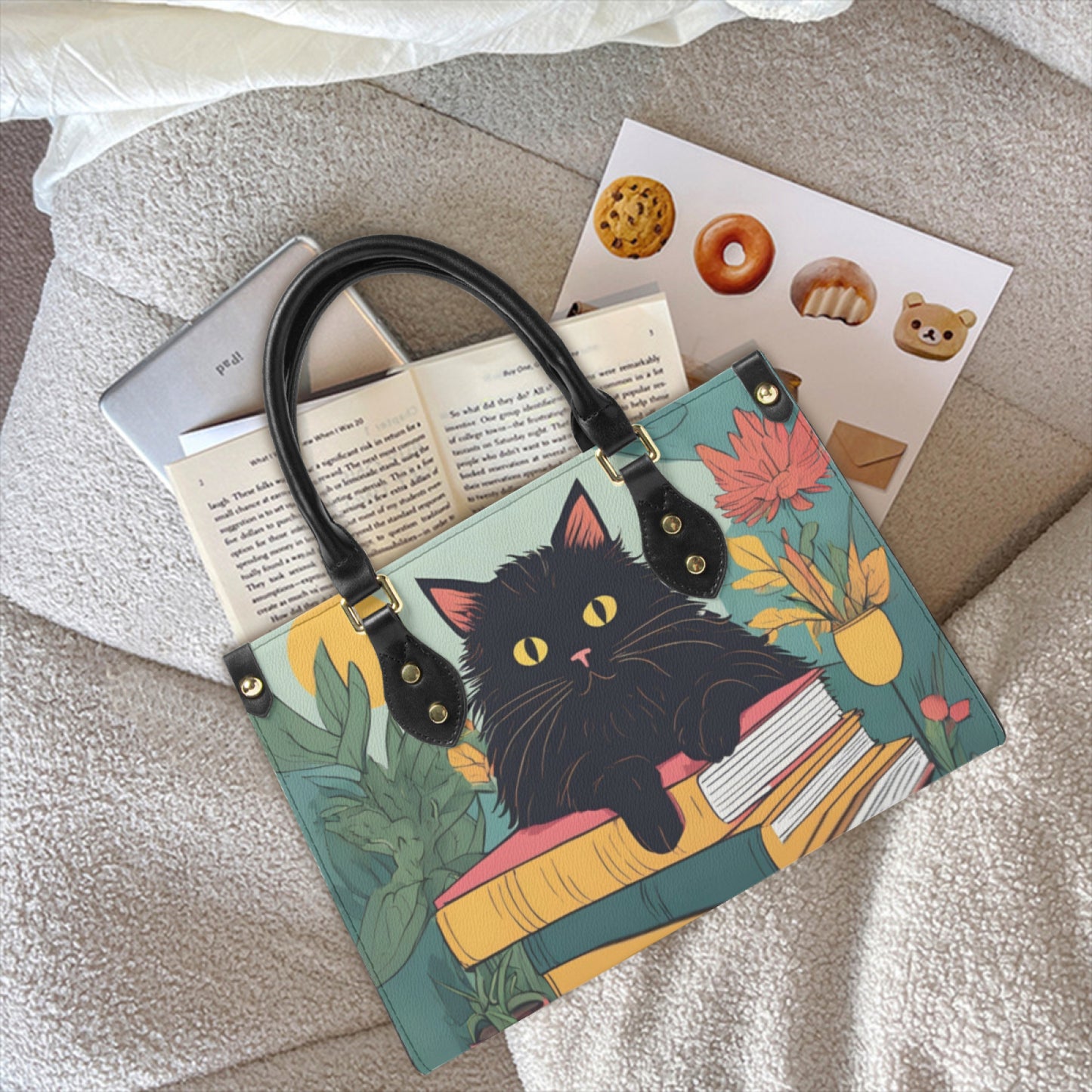 Books Black Cat Handbag