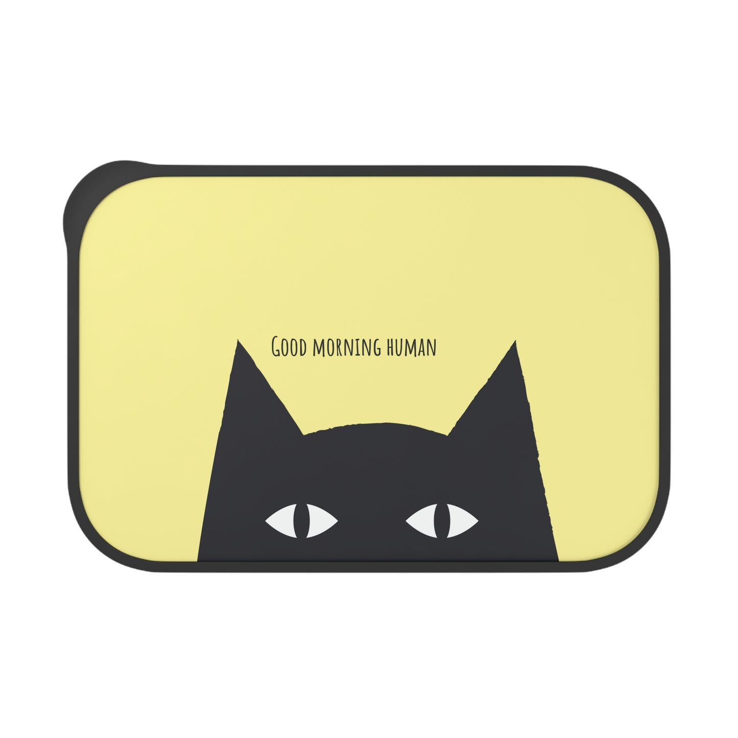Black Cat PLA Bento Box with Band and Utensils, cat lunch box, back to school, kawaii bento box, cat lover gift, cute bento box eco friendly