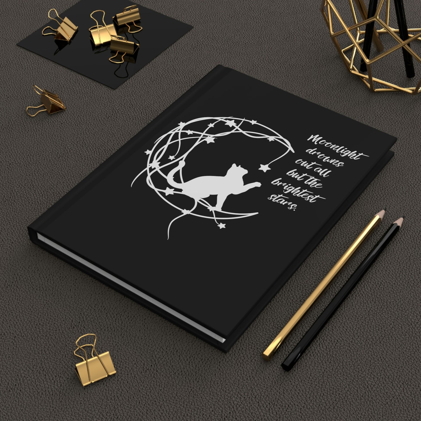 Cat and moon Hardcover Journal Matte