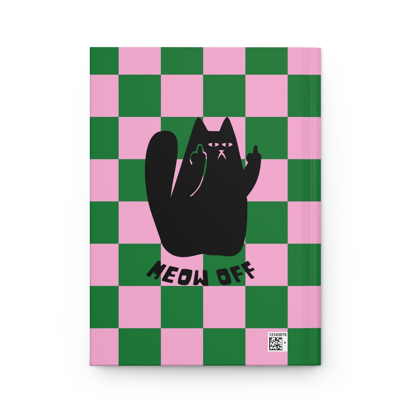 Checkered Funny Cat Hardcover Journal Matte