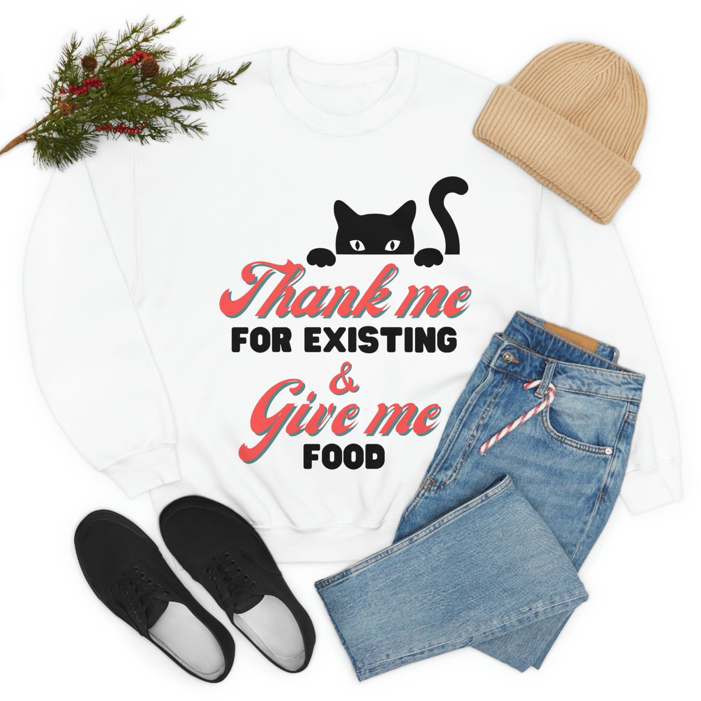 Funny Black cat Thanksgiving sweatshirt, Black Cat sweater, holiday sweater, groovy text sweater, boss black cat sarcastic quote Sweatshirt
