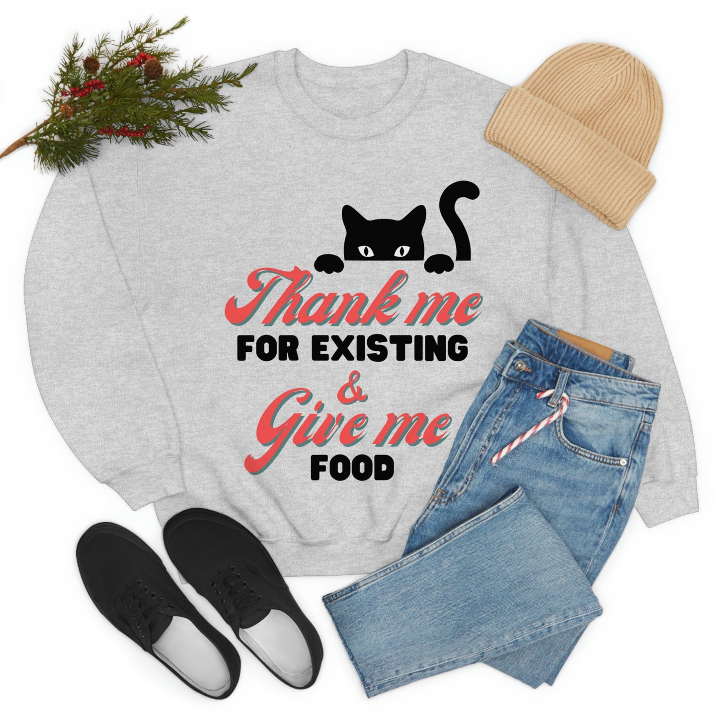 Funny Black cat Thanksgiving sweatshirt, Black Cat sweater, holiday sweater, groovy text sweater, boss black cat sarcastic quote Sweatshirt