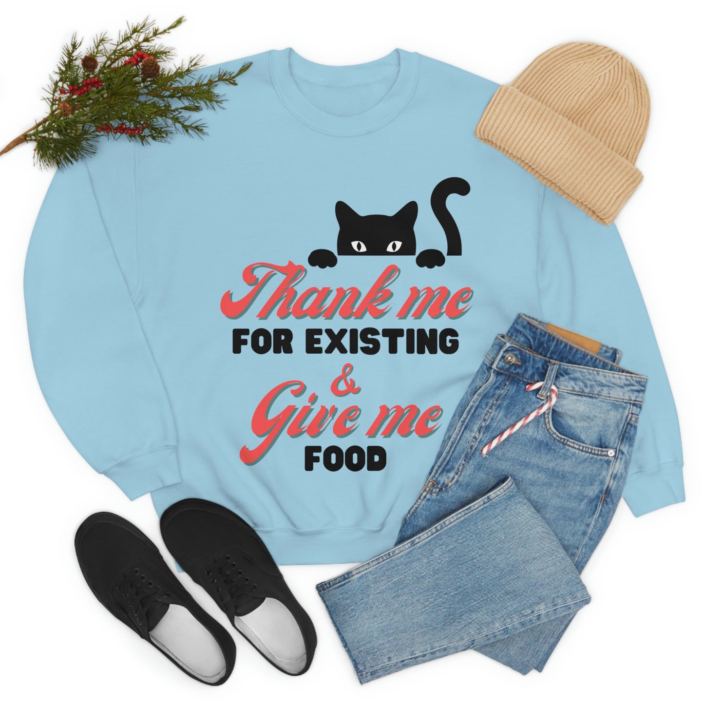 Funny Black cat Thanksgiving sweatshirt, Black Cat sweater, holiday sweater, groovy text sweater, boss black cat sarcastic quote Sweatshirt