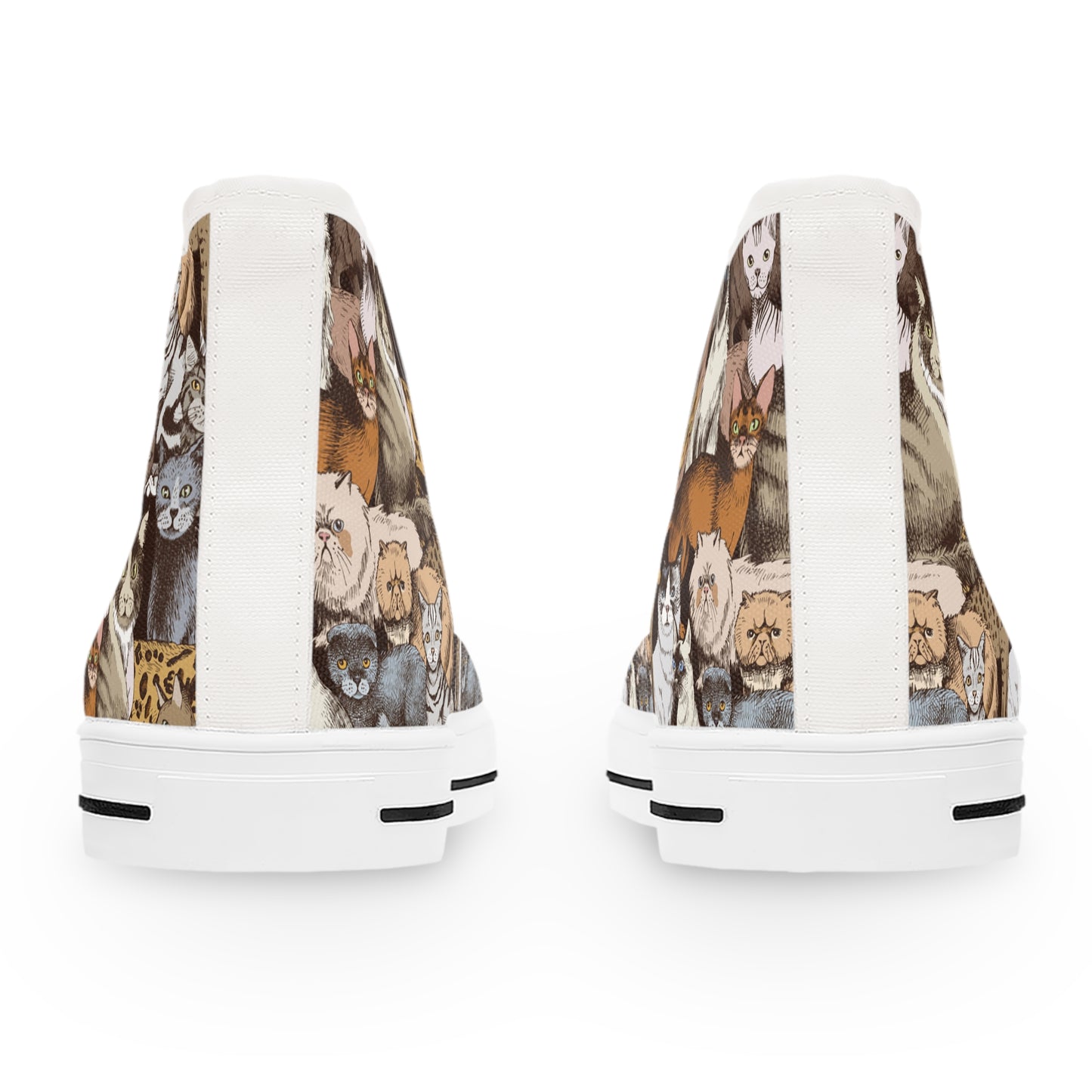 Vintage Cats Pattern Women's High-Top Sneakers