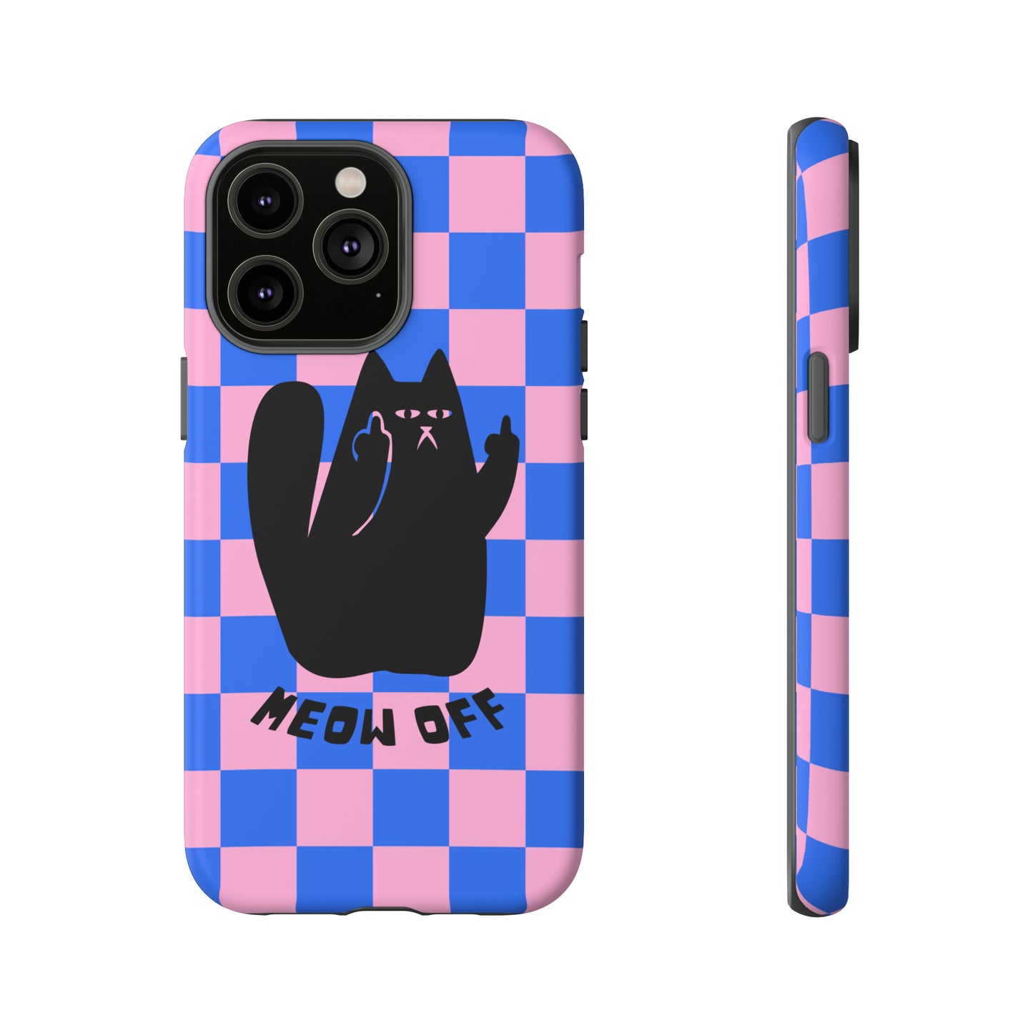 Checked Cute Kawaii Cat Phone Case