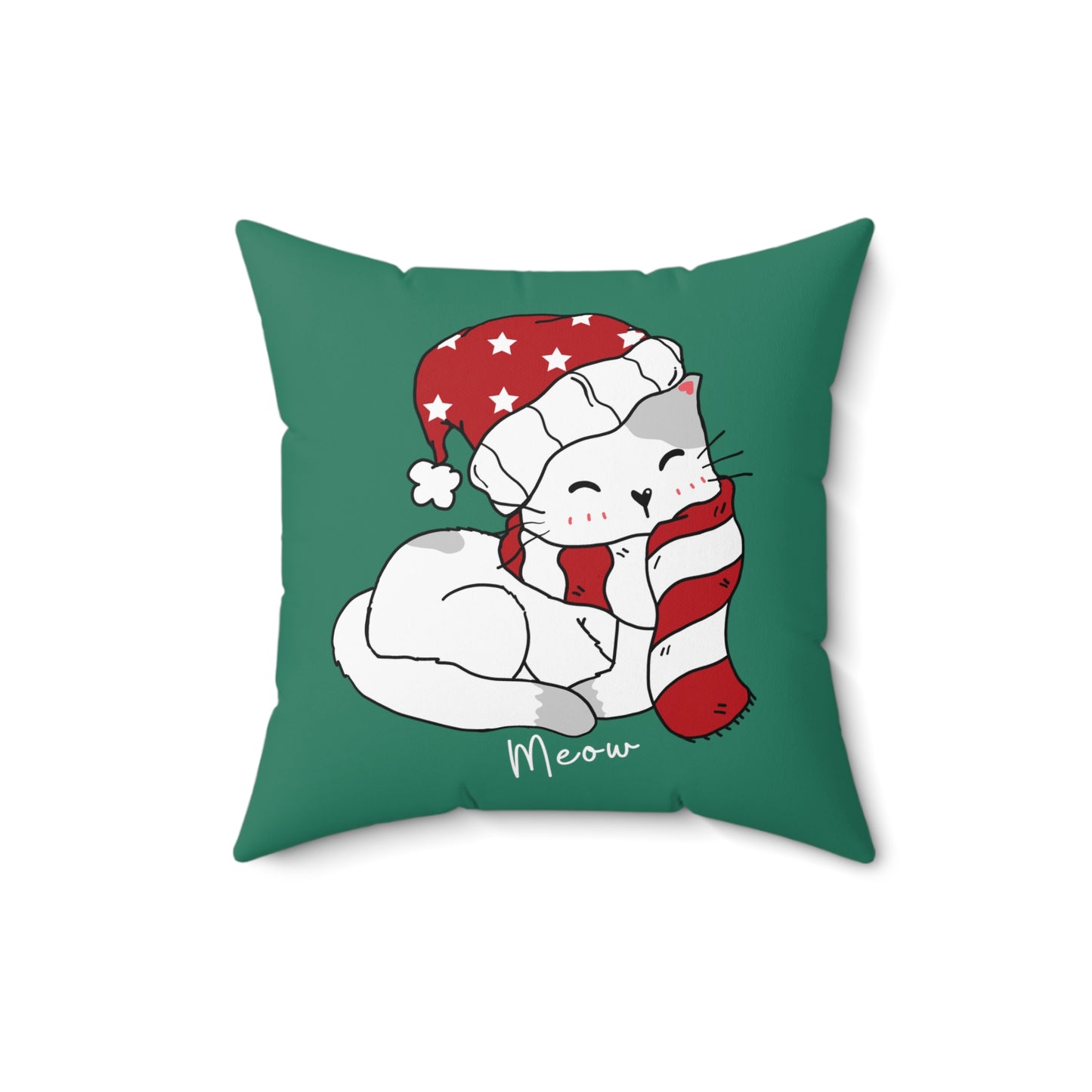 Kawaii Cat Christmas Pillow