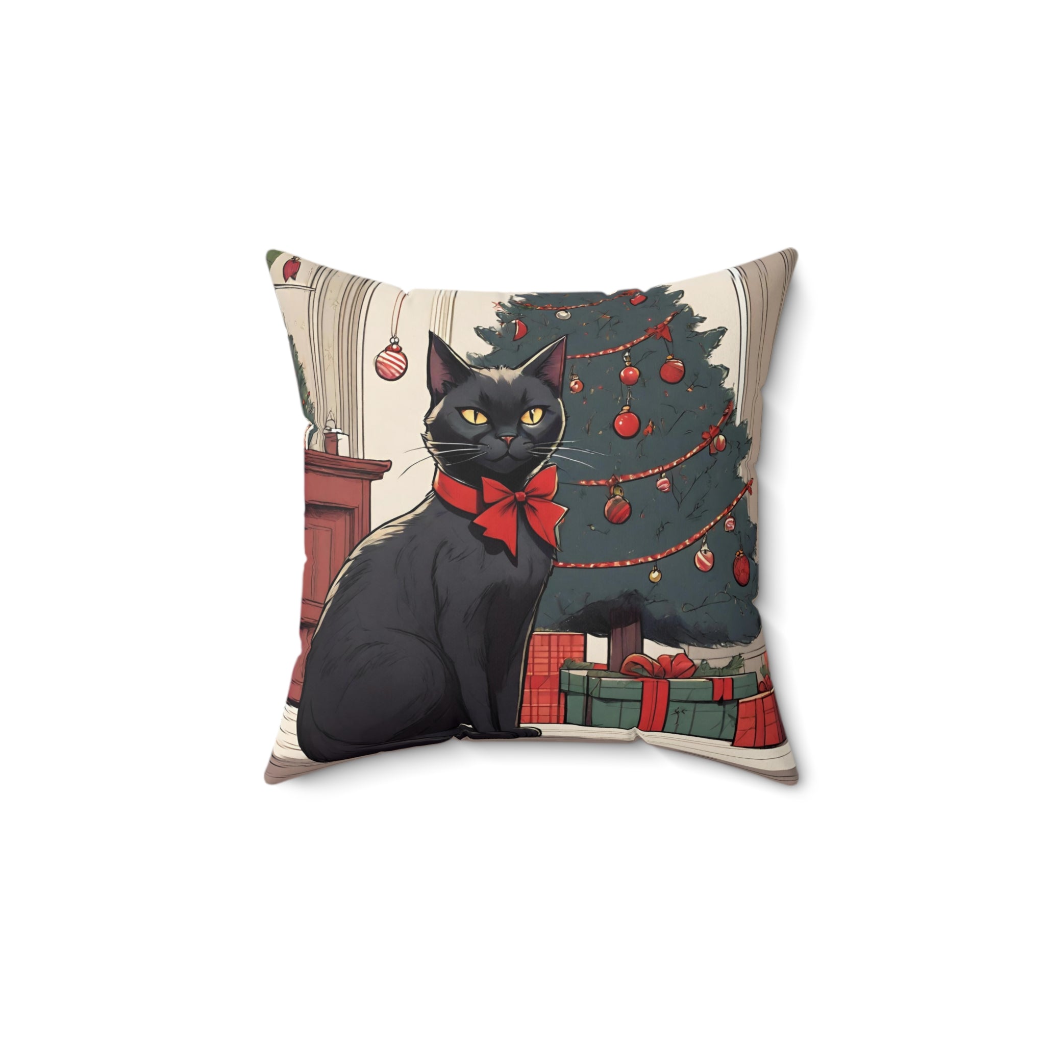 Cat sale christmas pillow