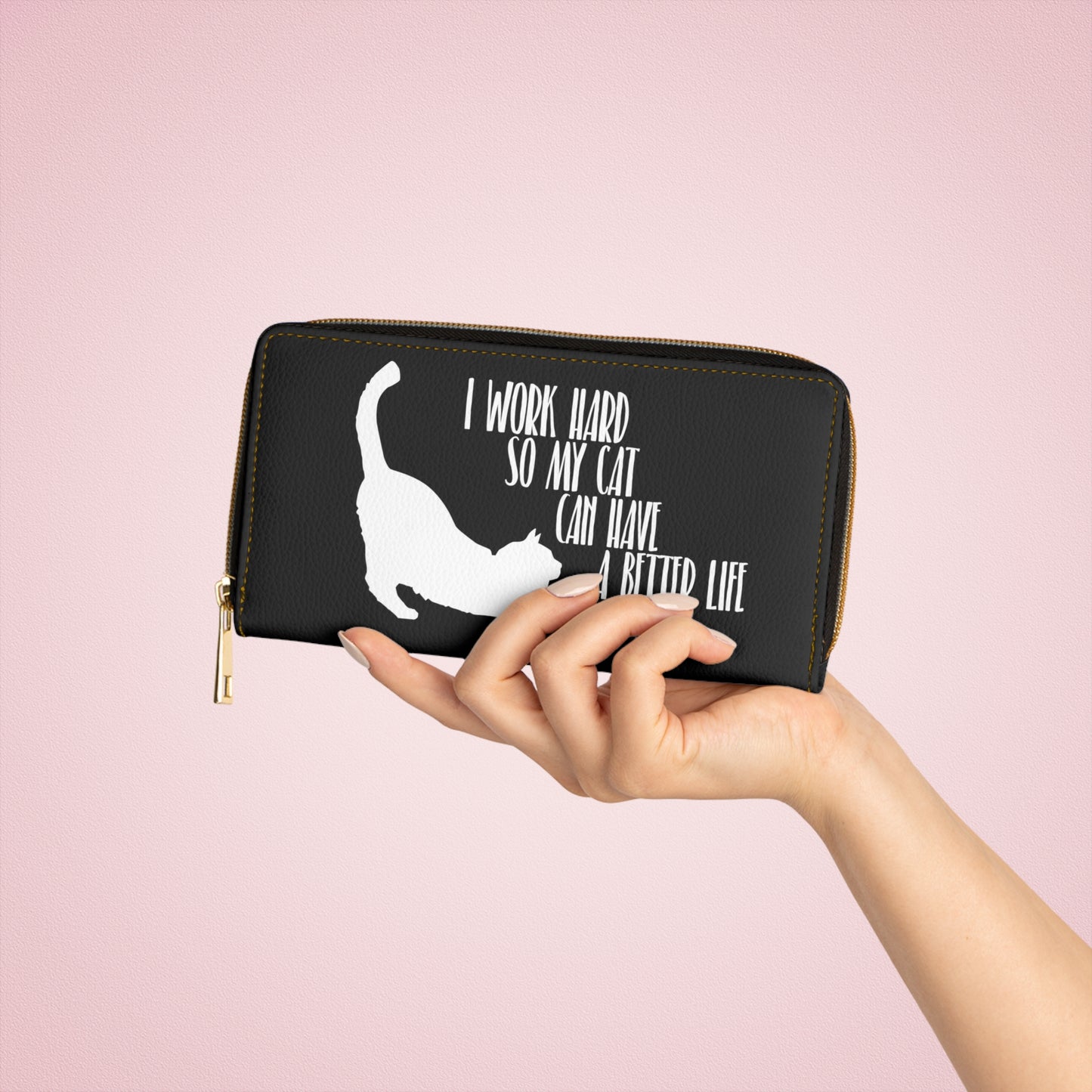 Cat quote Zipper Wallet, cute Cat wallet, cool cat lover accessory, trendy cat wallet, Unique cat wallet, Functional cat wallet cat mom gift