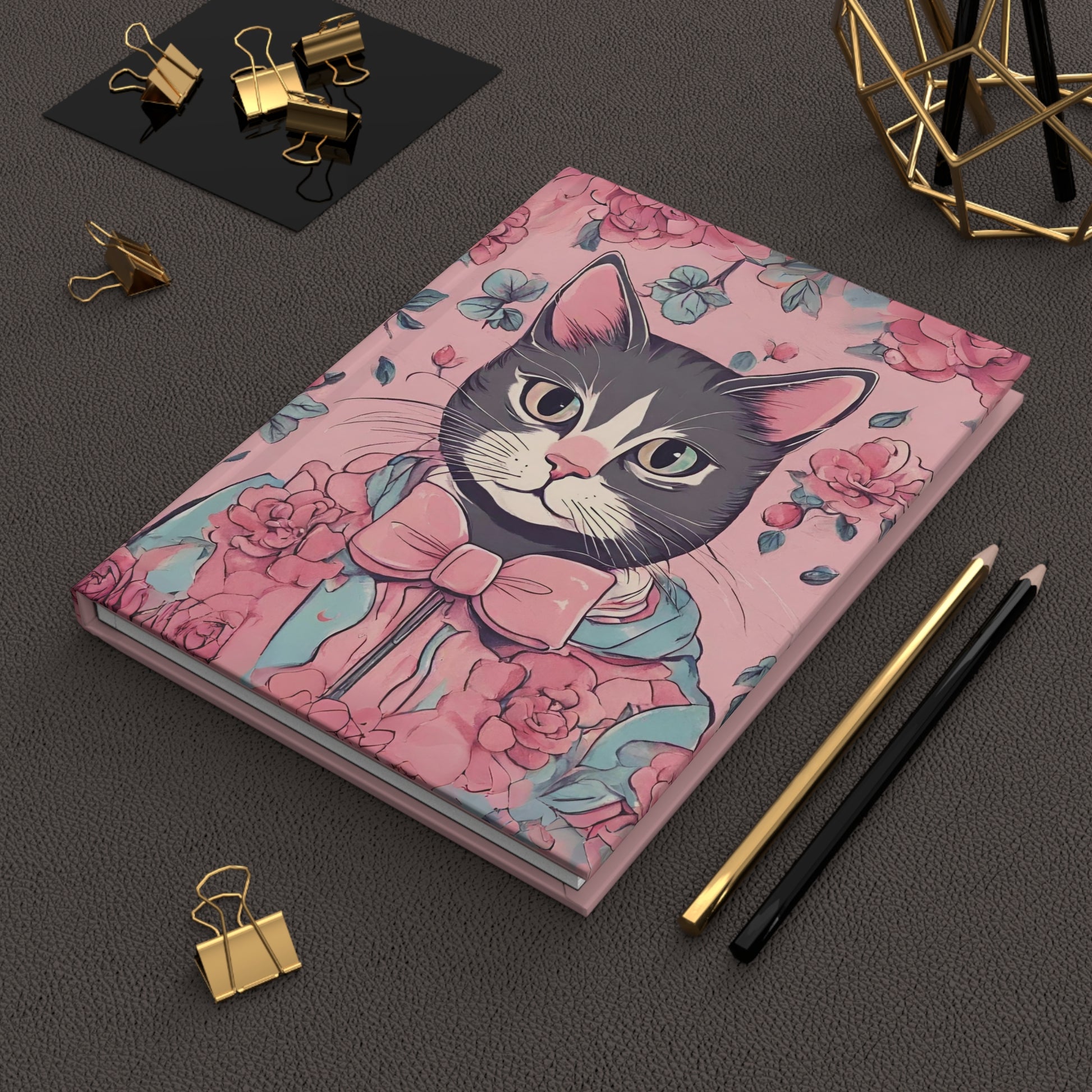 Cottagecore aesthetic cat Journal, Cute floral cat notebook, vintage victorian Cat notebook, Kawaii flowers cat journal, back to school gift