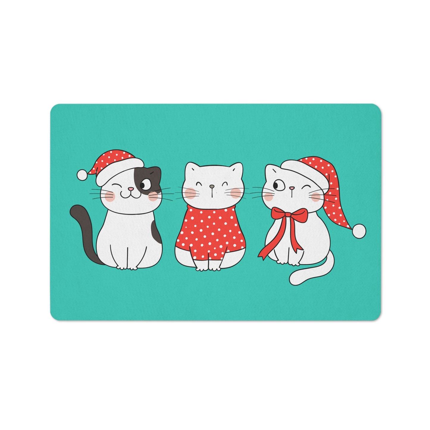 Cute Cats Christmas Floor Mat