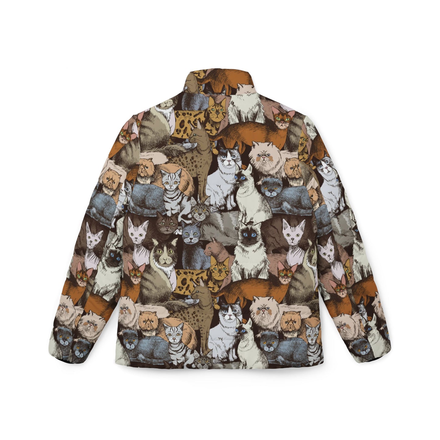 Cats Pattern Puffer Jacket