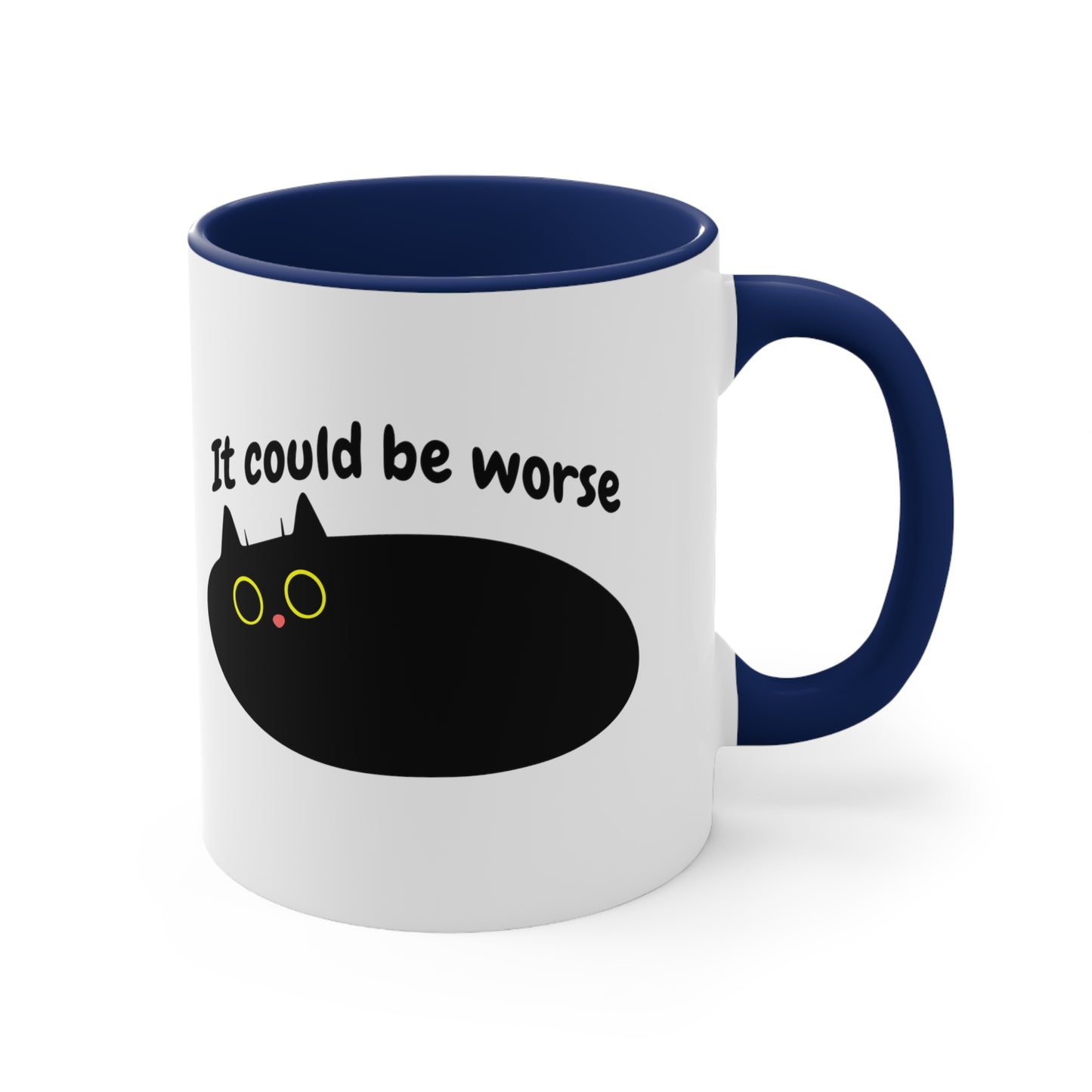 Cute Black cat Accent Coffee Mug, 11oz