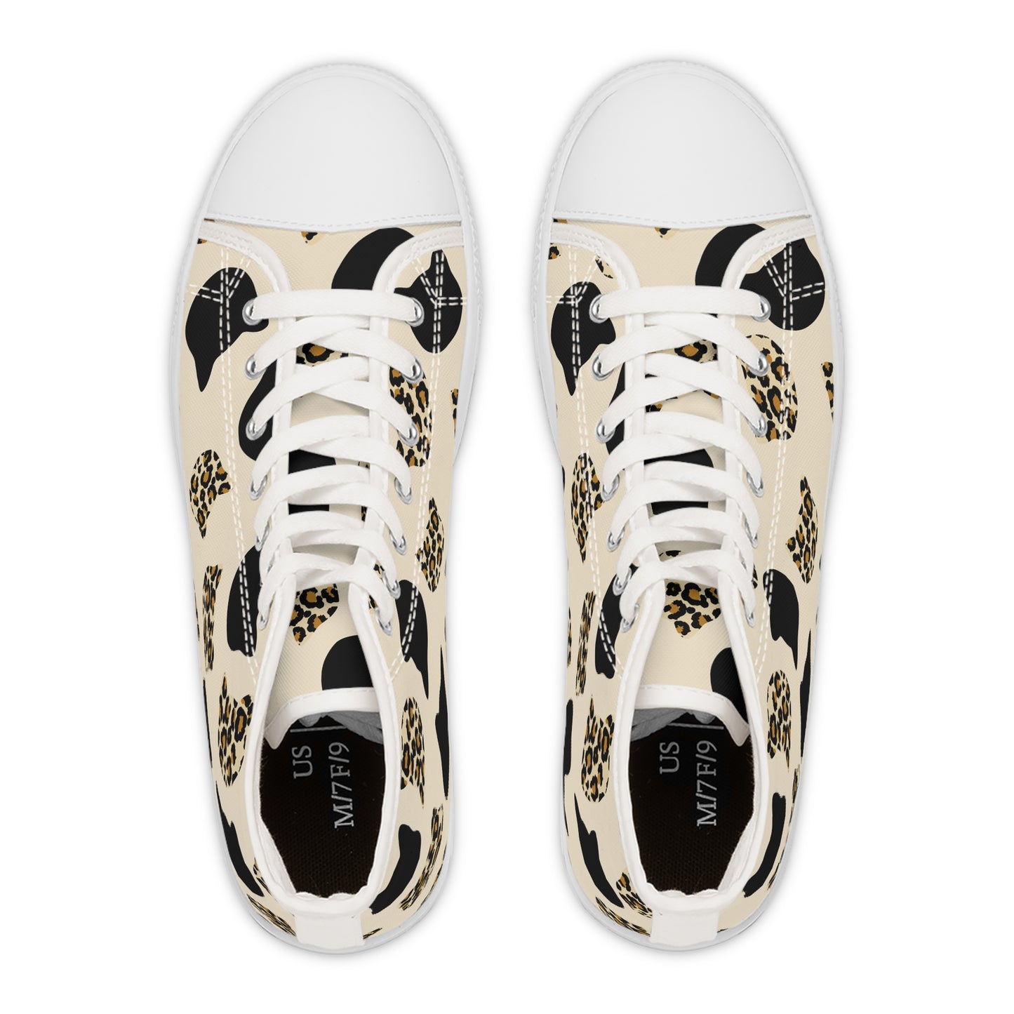 Cat Heads and Leopard Women's High Top Sneakers