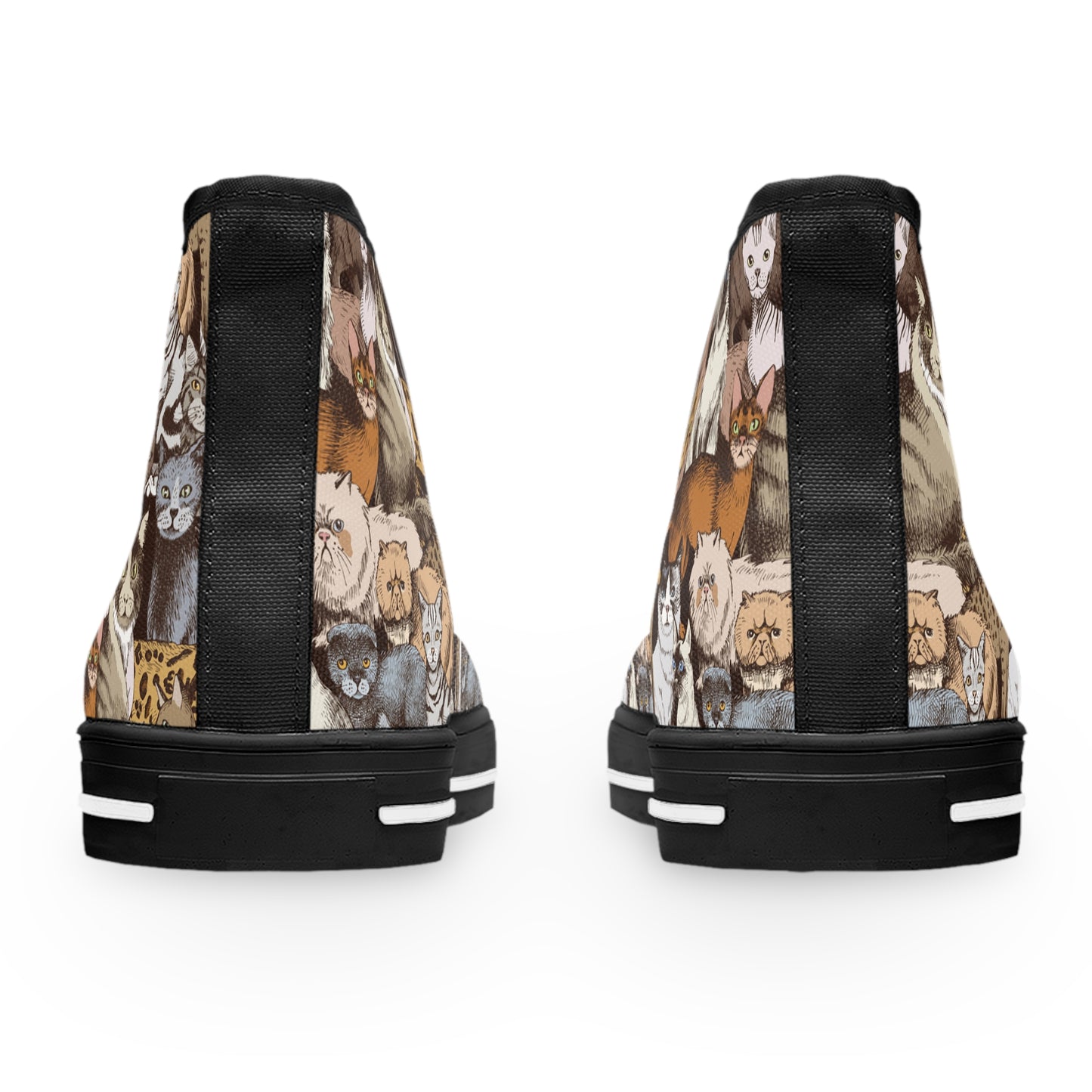 Vintage Cats Pattern Women's High-Top Sneakers