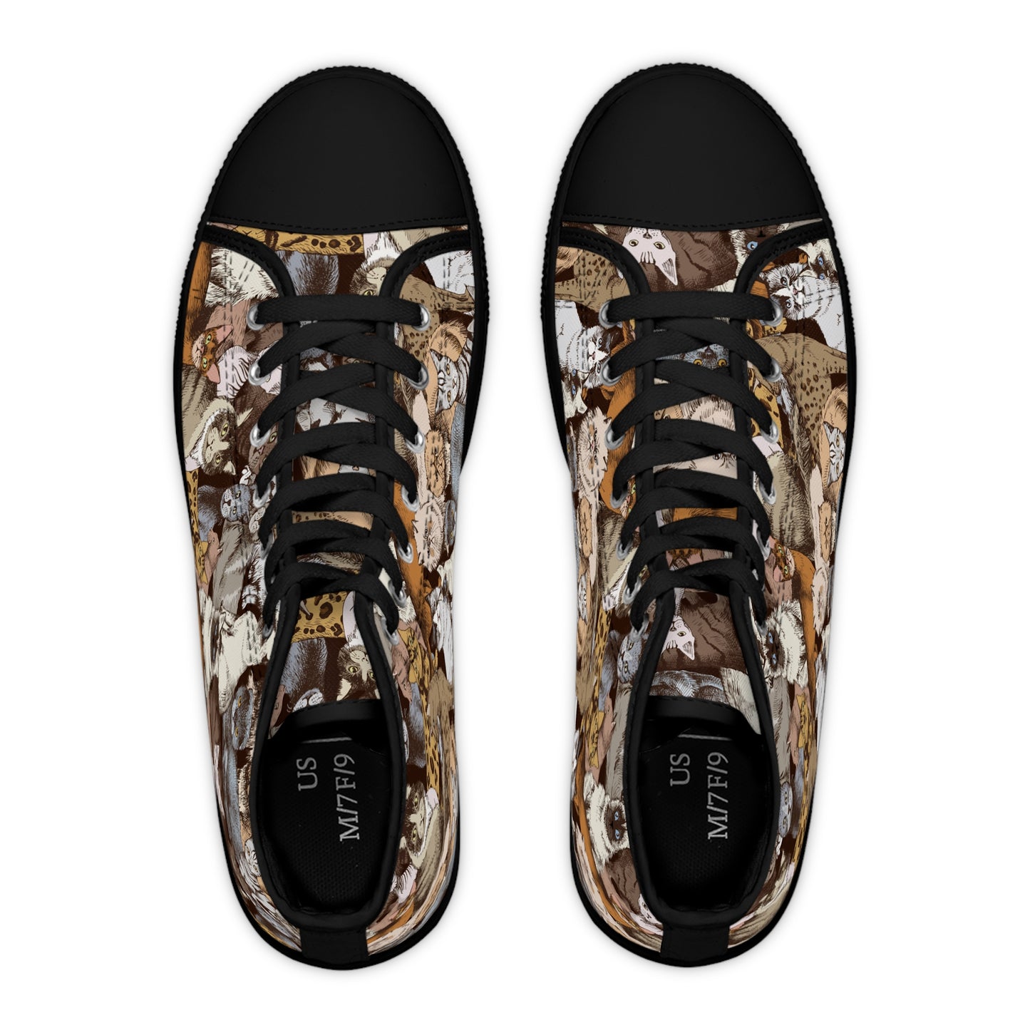 Vintage Cats Pattern Women's High-Top Sneakers