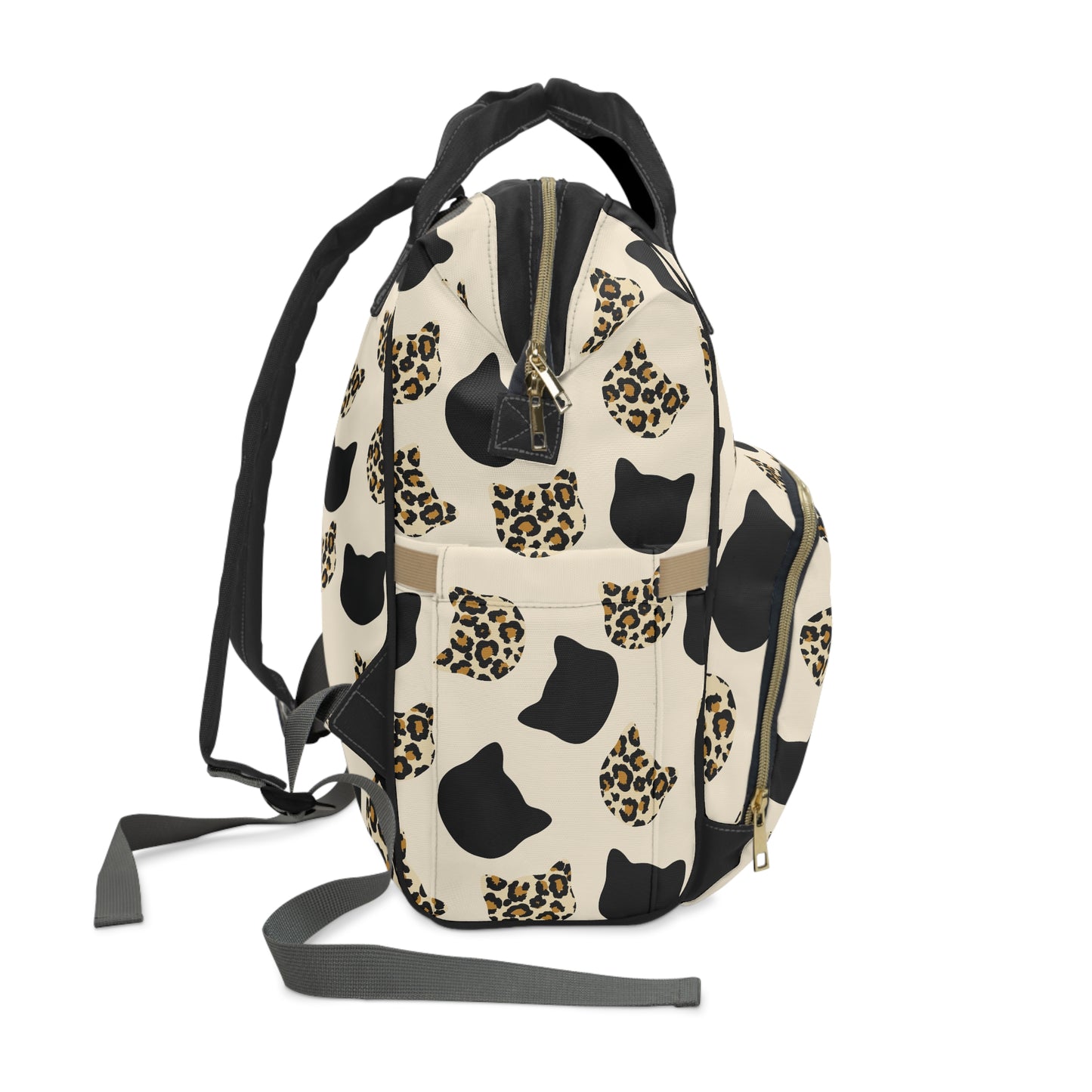 Cat Heads and Leopard Pattern Large Capacity Backpack