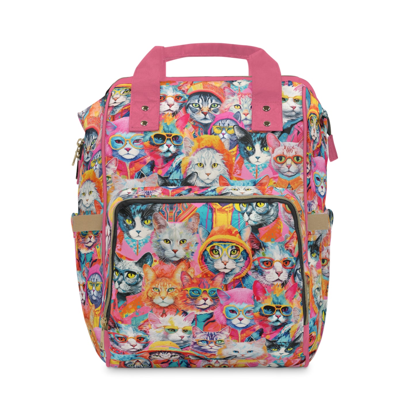 Hipster Cats Pattern Large Capacity Backpack