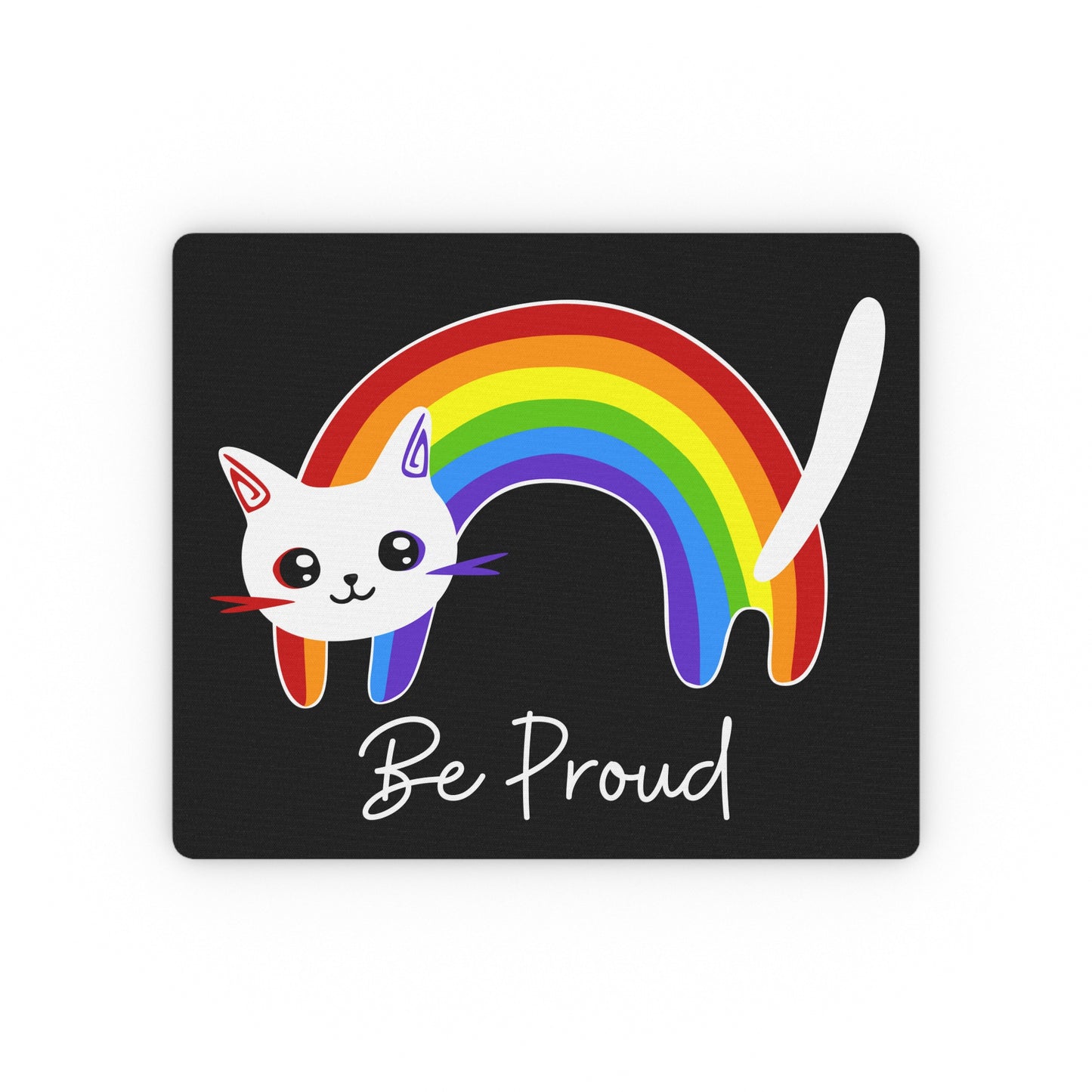 Rainbow Pride Cat Rectangular Mouse Pad