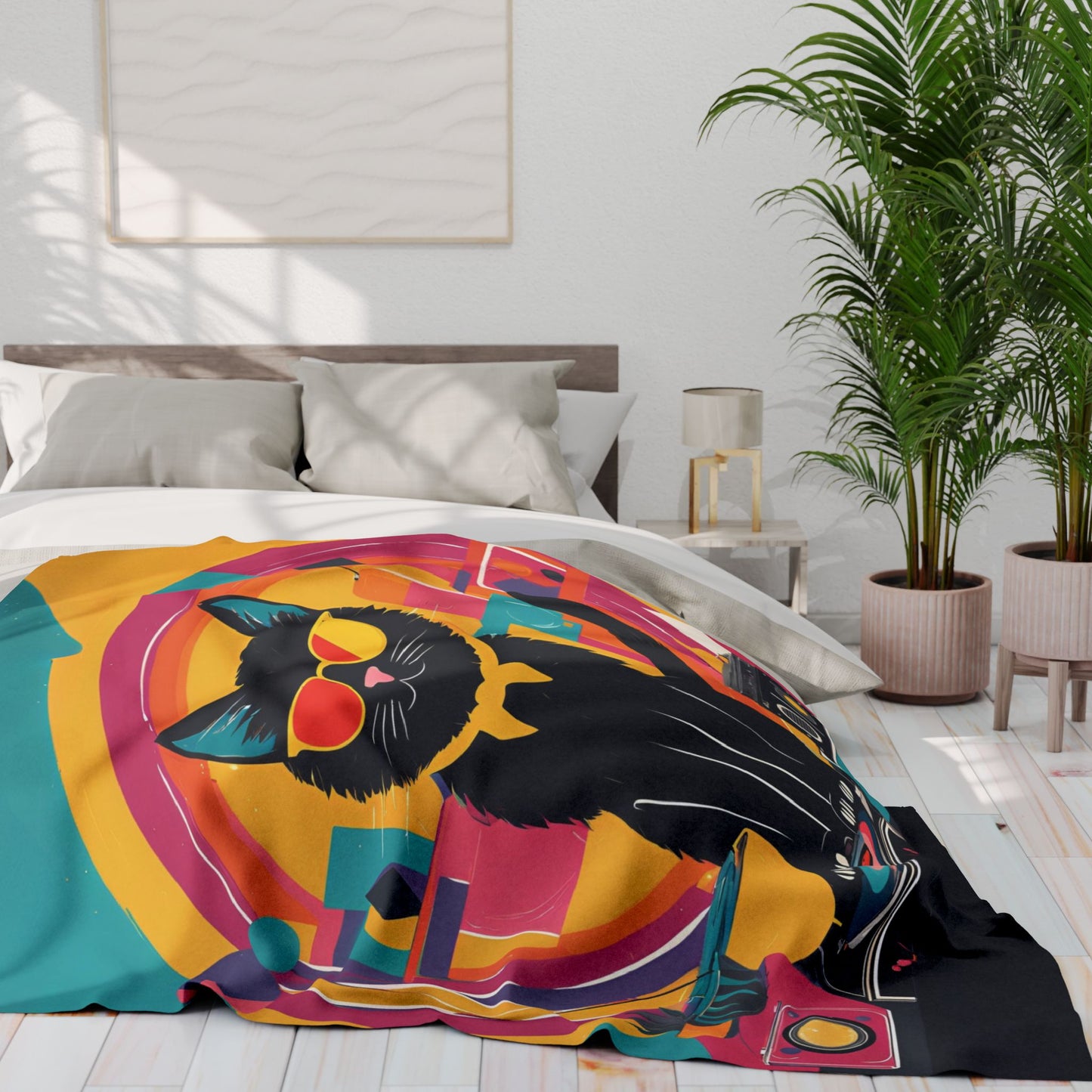 Black Cat DJ Arctic Fleece Blanket