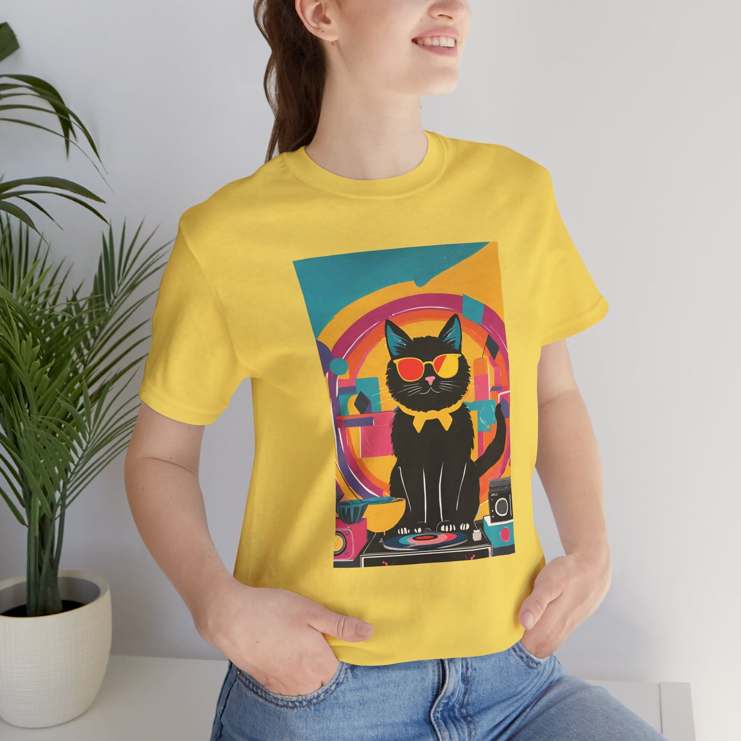 Black Cat DJ T-Shirt