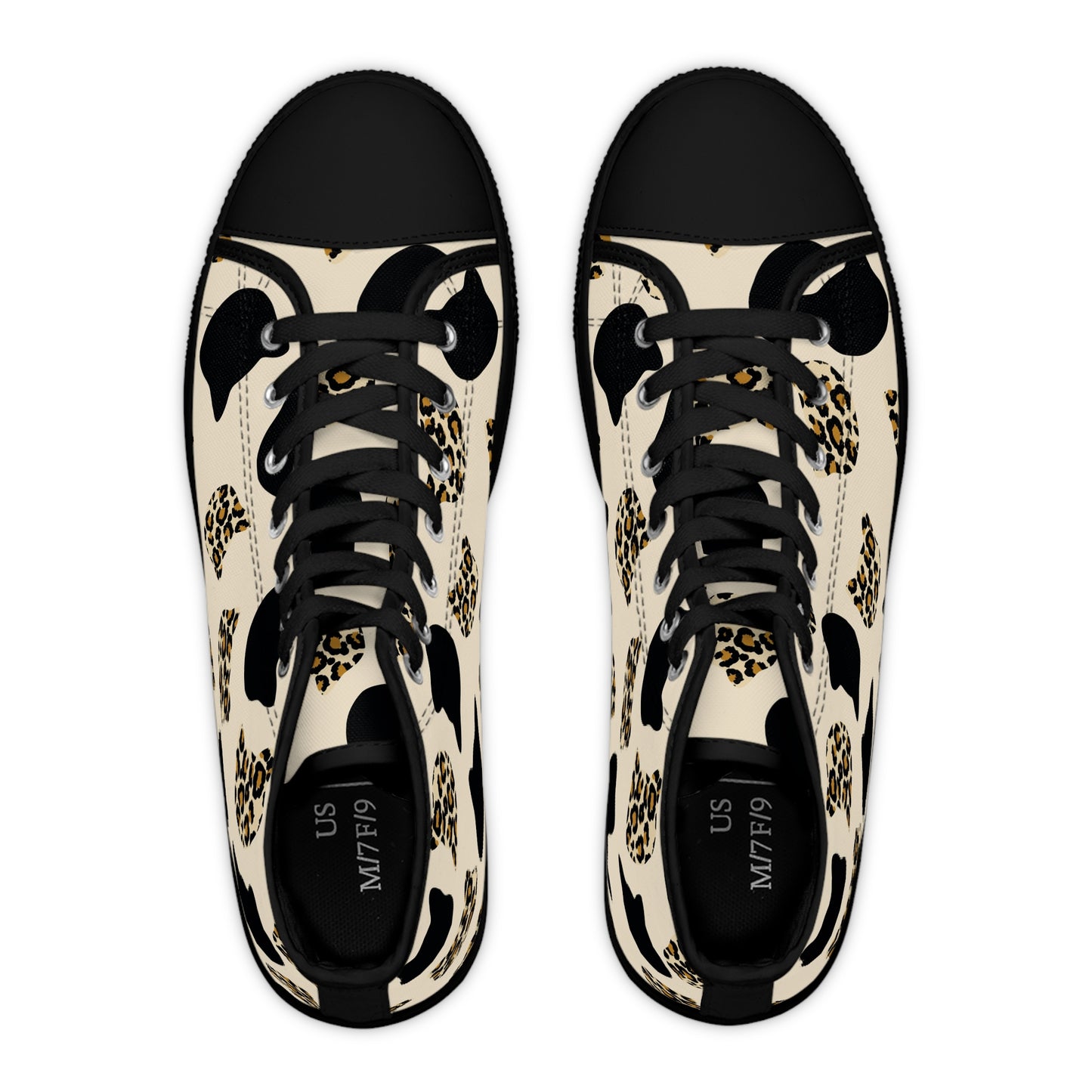 Cat Heads and Leopard Women's High Top Sneakers