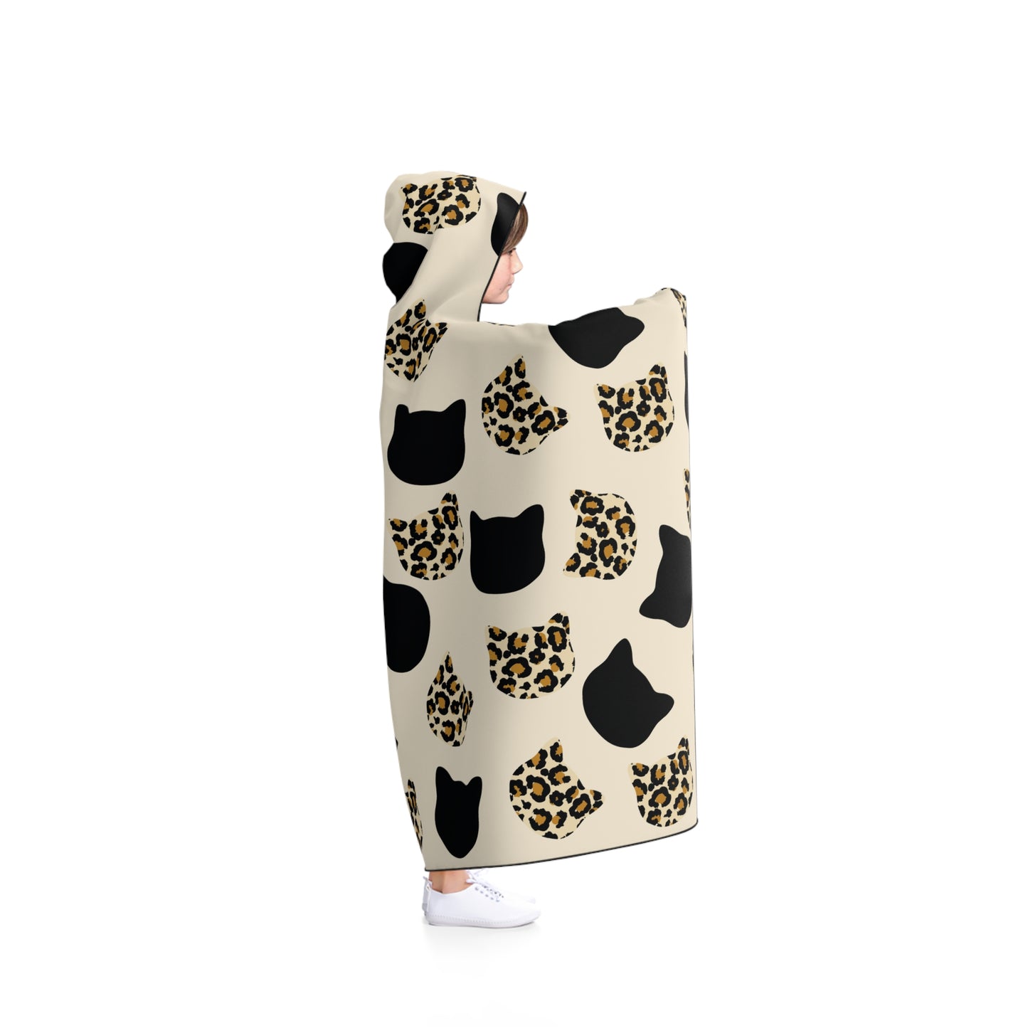 Cat Pattern Hooded Blanket