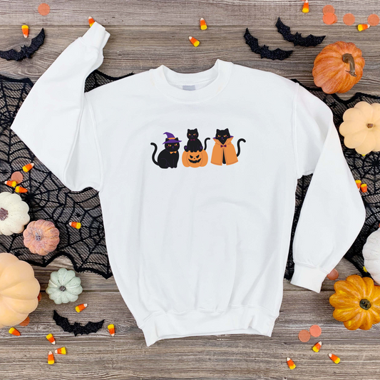 Cat Halloween sweatshirt, Spooky Season Crewneck Sweatshirt, Black Cats pumpkin sweater, Cat Lover jumper, Halloween Cat pullover, cat mom