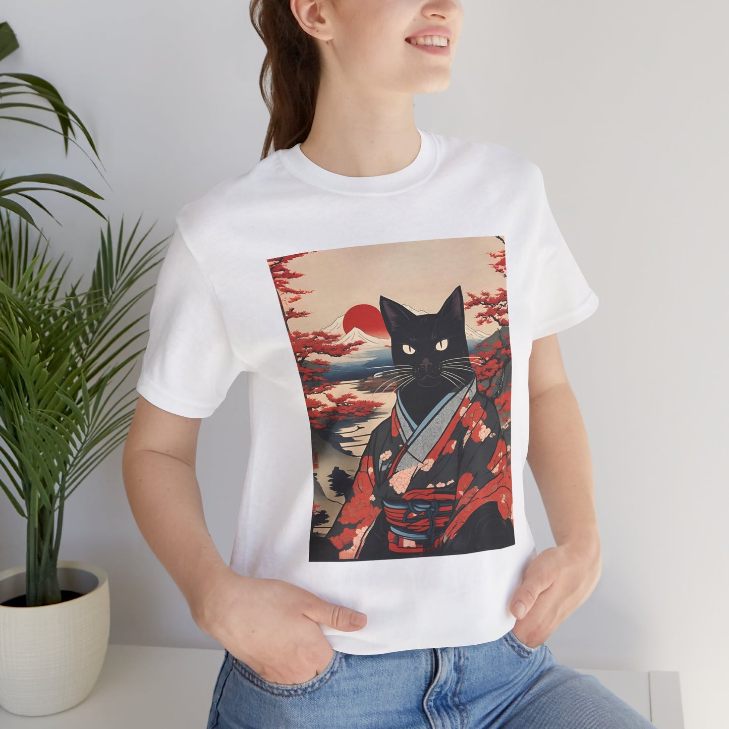 Ukiyo-e Style Black Cat T-Shirt