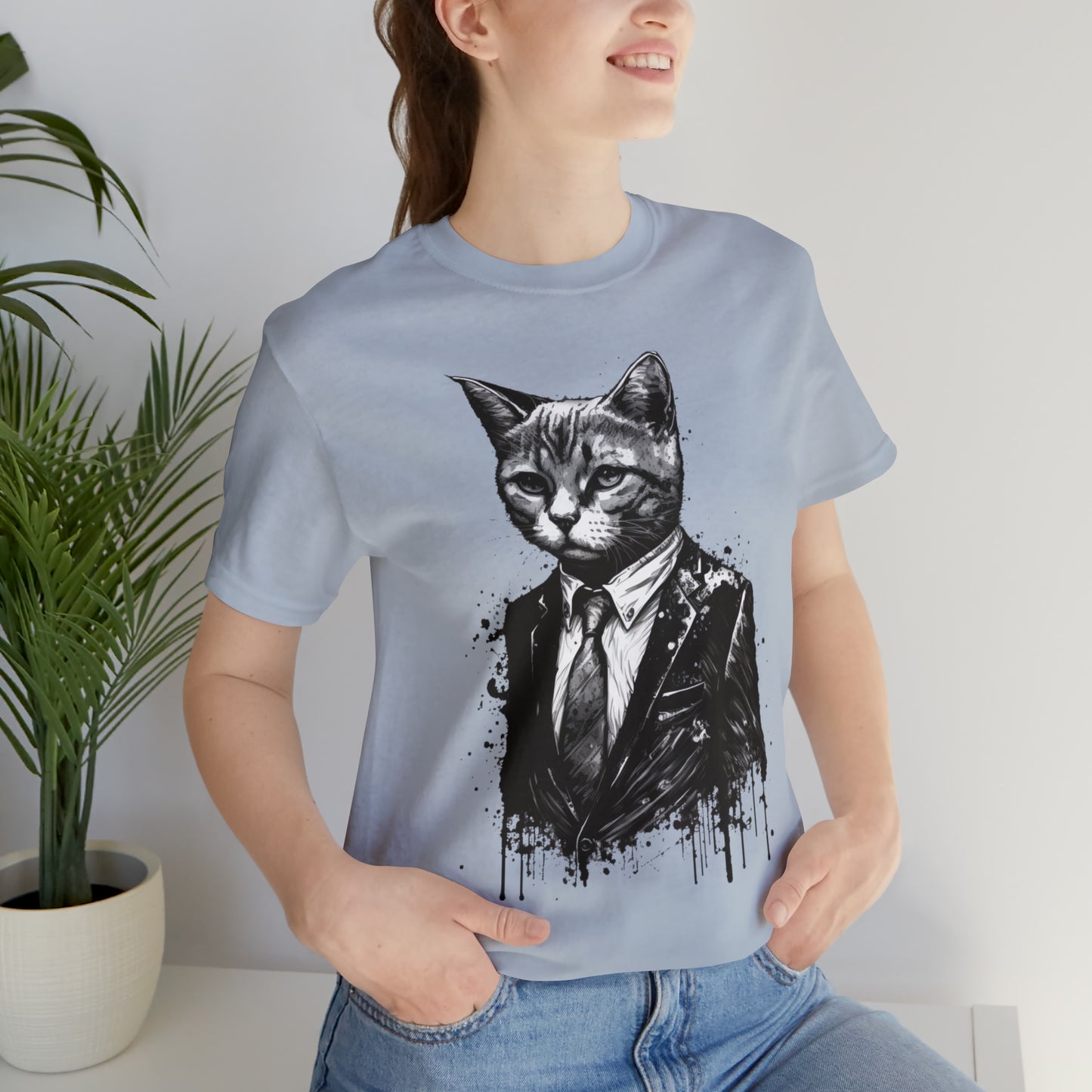Elegant Cat in a Suit T-shirt, Cat Suit Outfit Tee shirt, Black Suit shirt, Business cat shirt, Boss cat tshirt, gift for cat lover