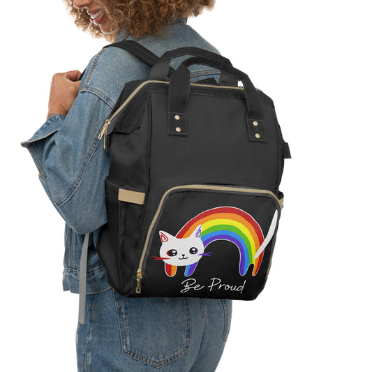 Rainbow Cat LGBT Large Capacity Backpack