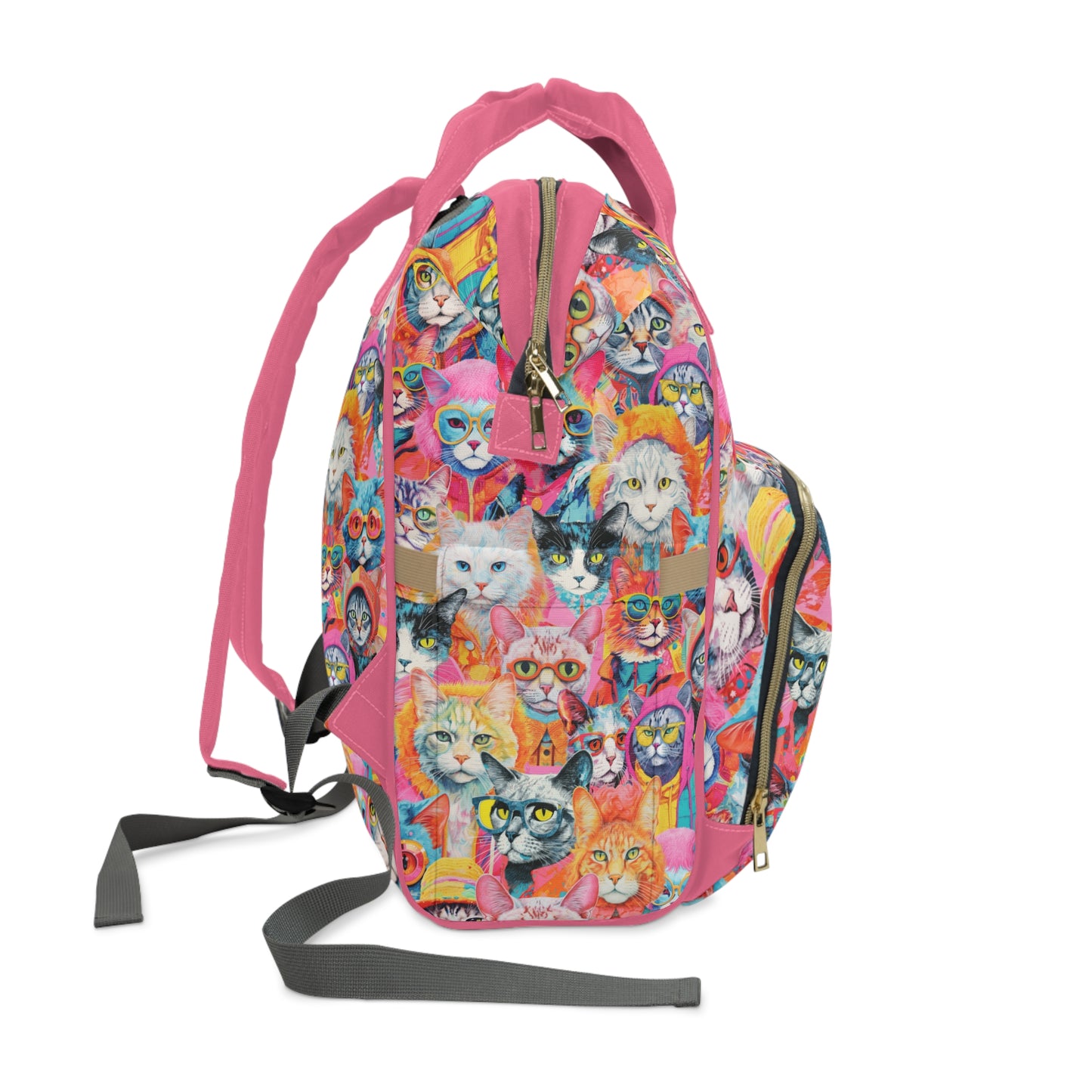 Hipster Cats Pattern Large Capacity Backpack