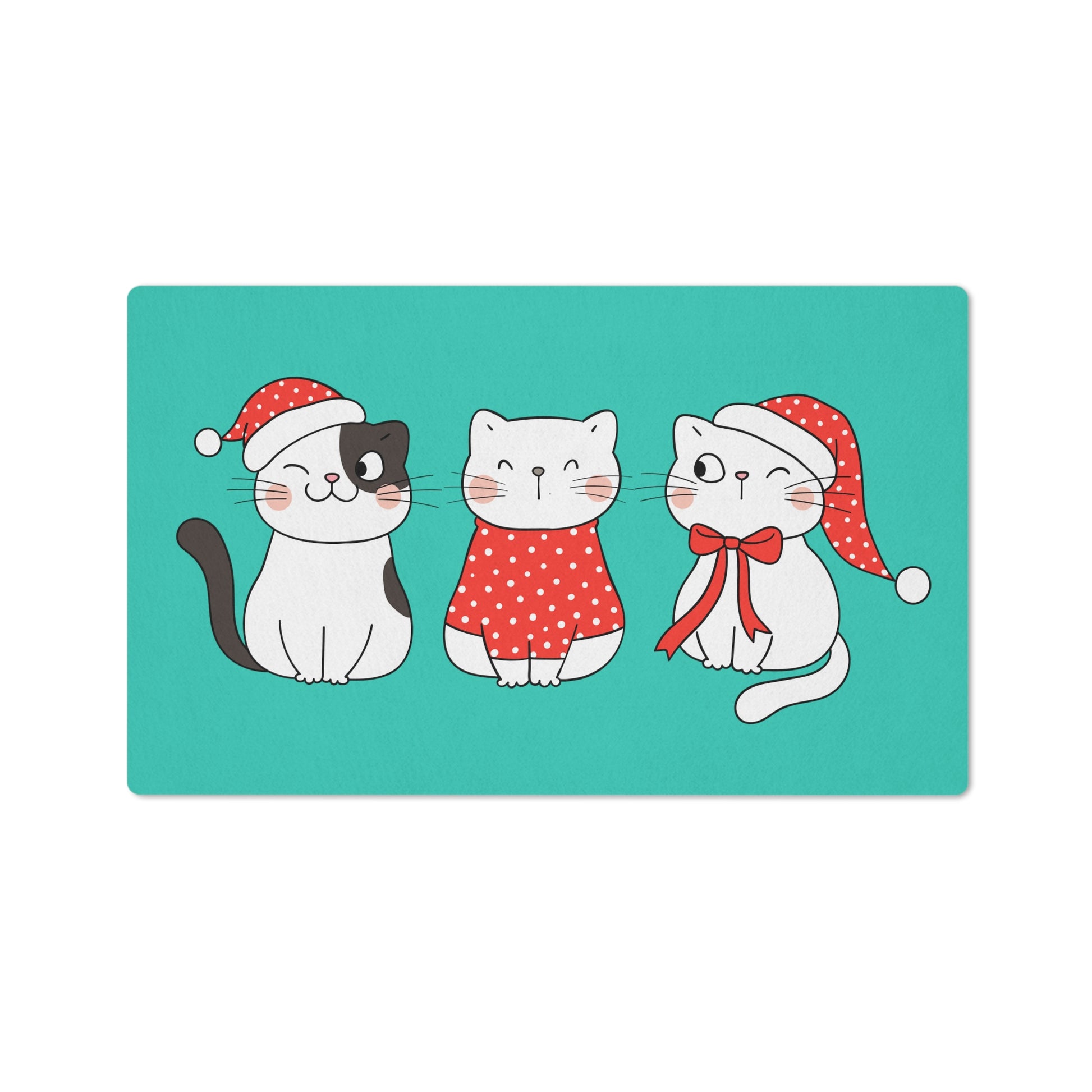 Cute cats Christmas Floor mat, Kawaii cats Merry xmas flooring mat, Cozy cats Christmas doormat, Christmas home decor, Christmas decorations