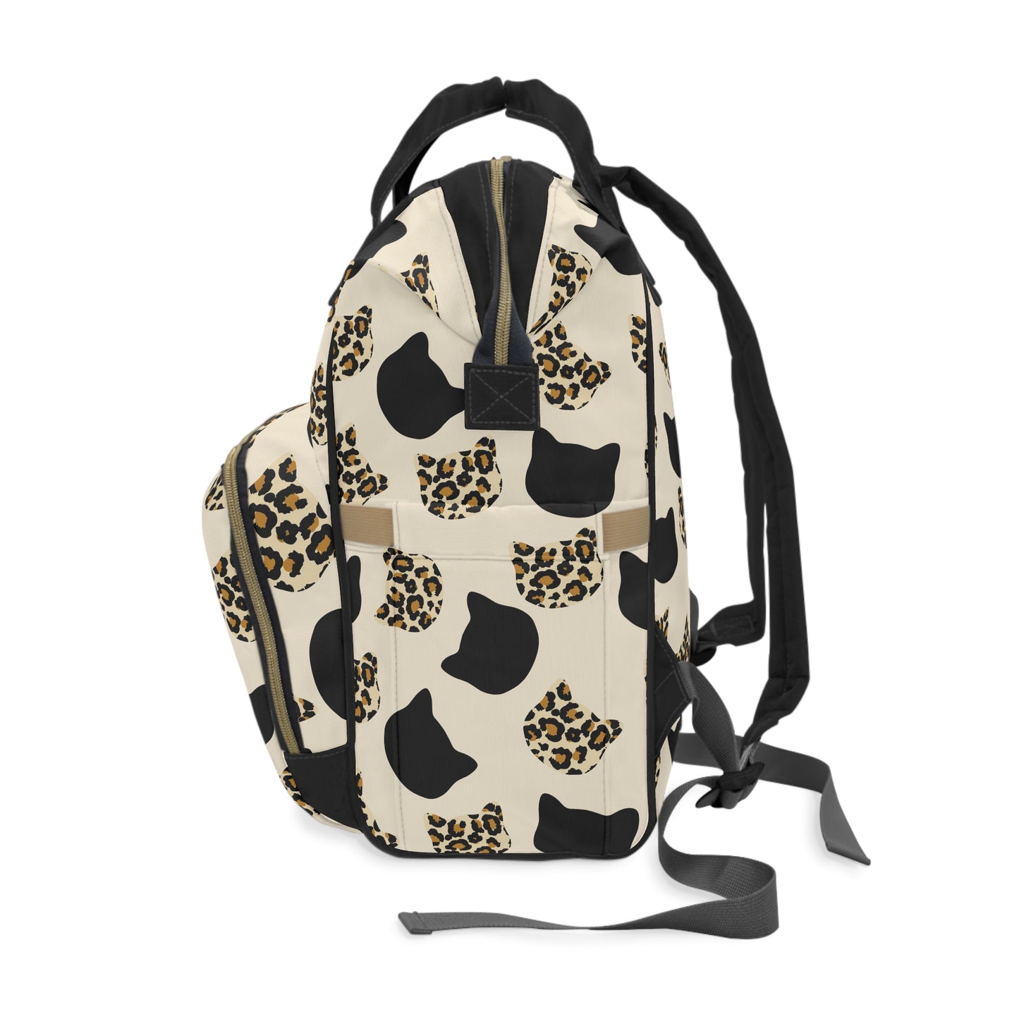 Cat Heads and Leopard Pattern Large Capacity Backpack