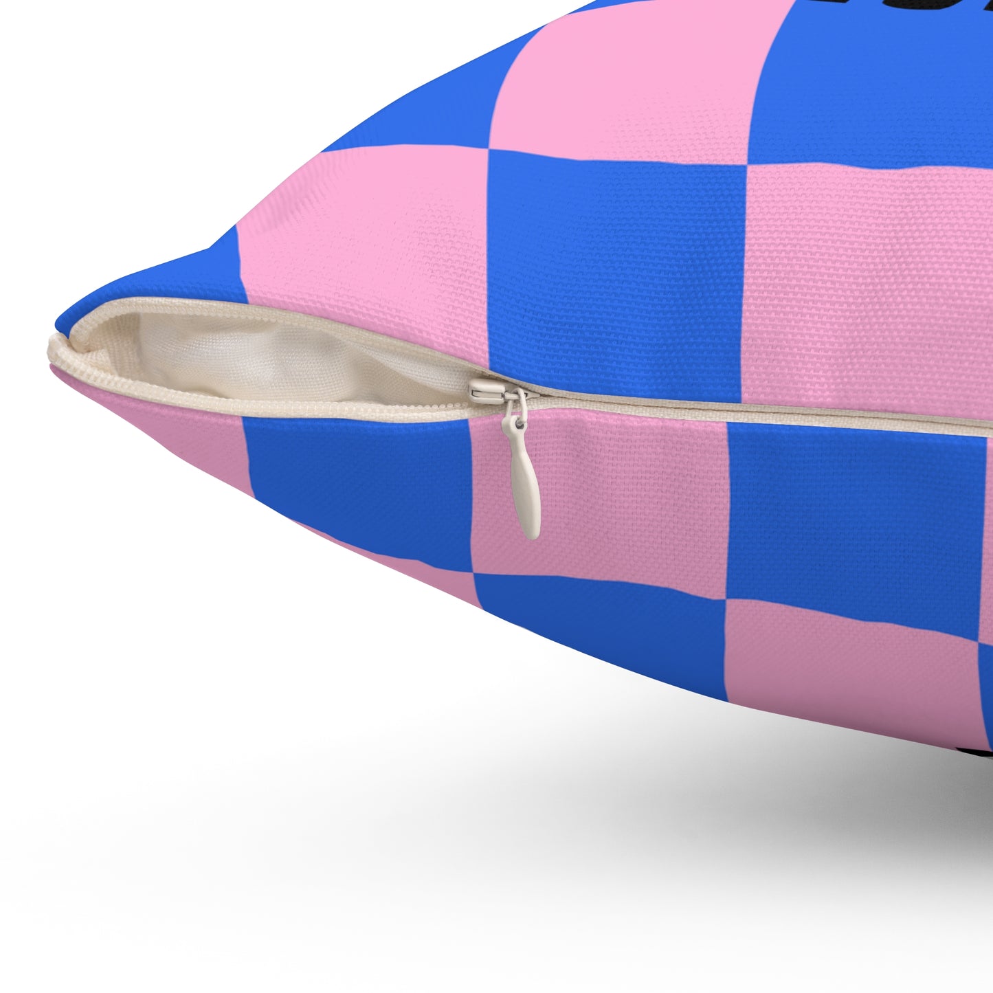 Checkered Funny cat Pillow
