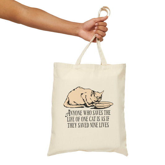 Cat quote Cotton Canvas Tote Bag, stray cat shopping bag, funny cat grocery bag, cute cat reusable tote, cat lover tote bag, shoulder bag