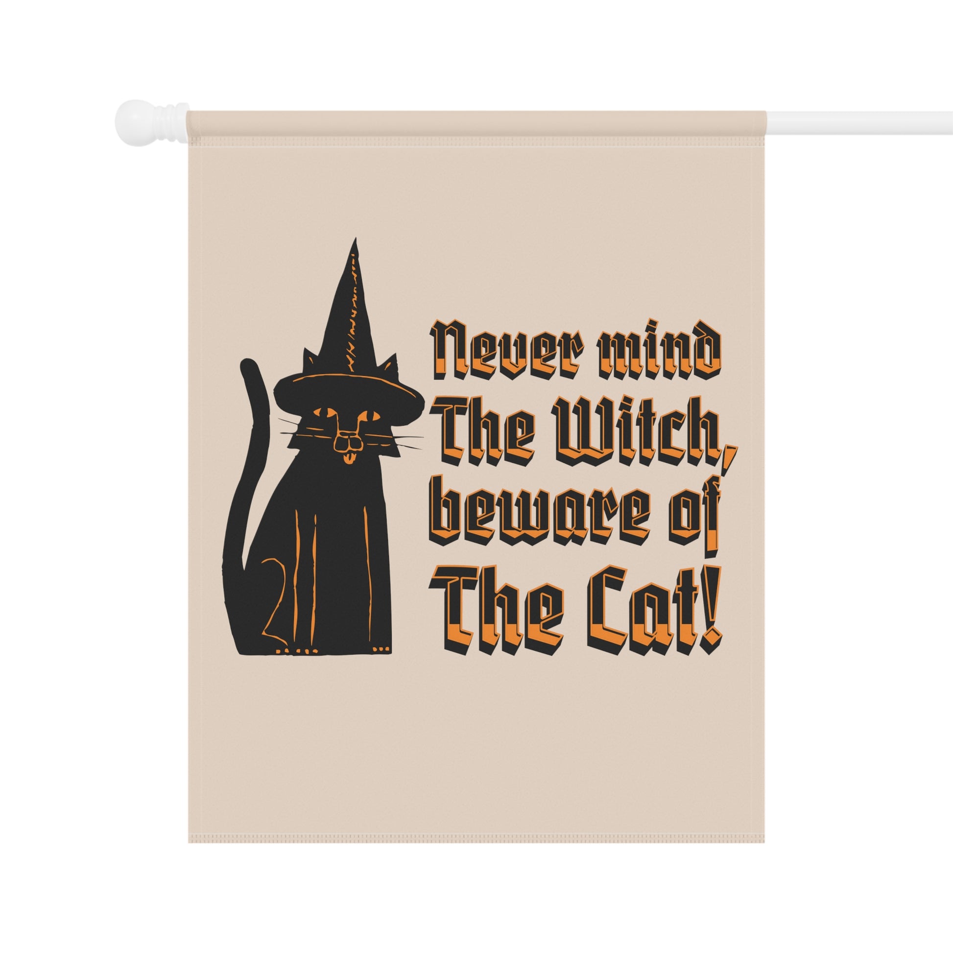 Witchy black cat Garden & House Banner, Cat Halloween Banner, Spooky Season Banner, Black Cat Familiar home decor, Halloween accessory