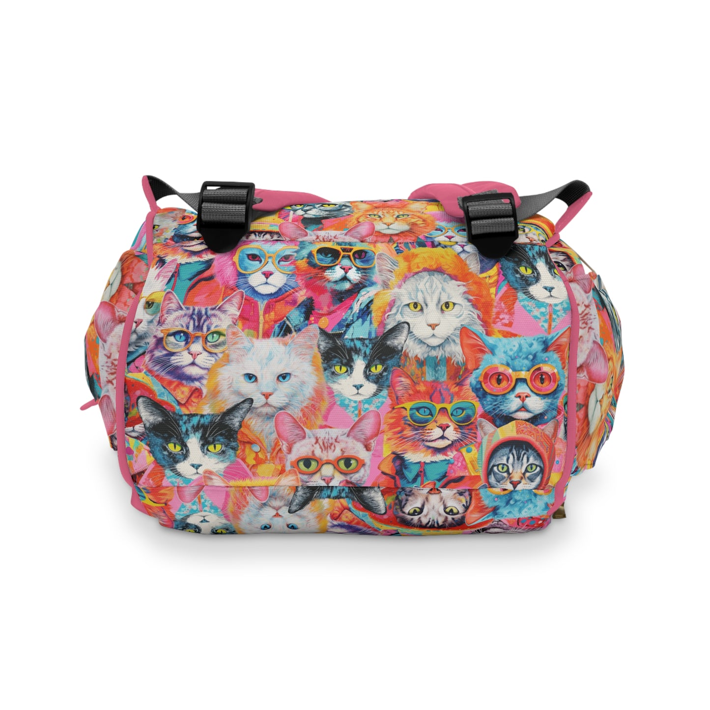 Hipster Cats Pattern Large Capacity Backpack