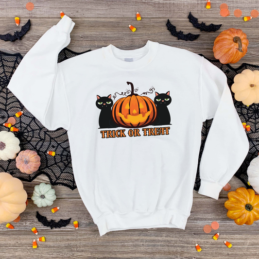 Cat Halloween Sweatshirt, Spooky Season Crewneck Sweatshirt, Retro Vintage Cat Halloween sweater, black cats Pumpkin jumper, Funny cat gift