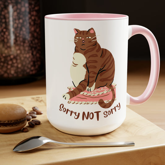 Bad funny cat Coffee Mugs, cat lover gift, crazy cat lady mug, cat mom mug, sarcastic cat tea cup, tabby cat mug, sorry not sorry, cute mug