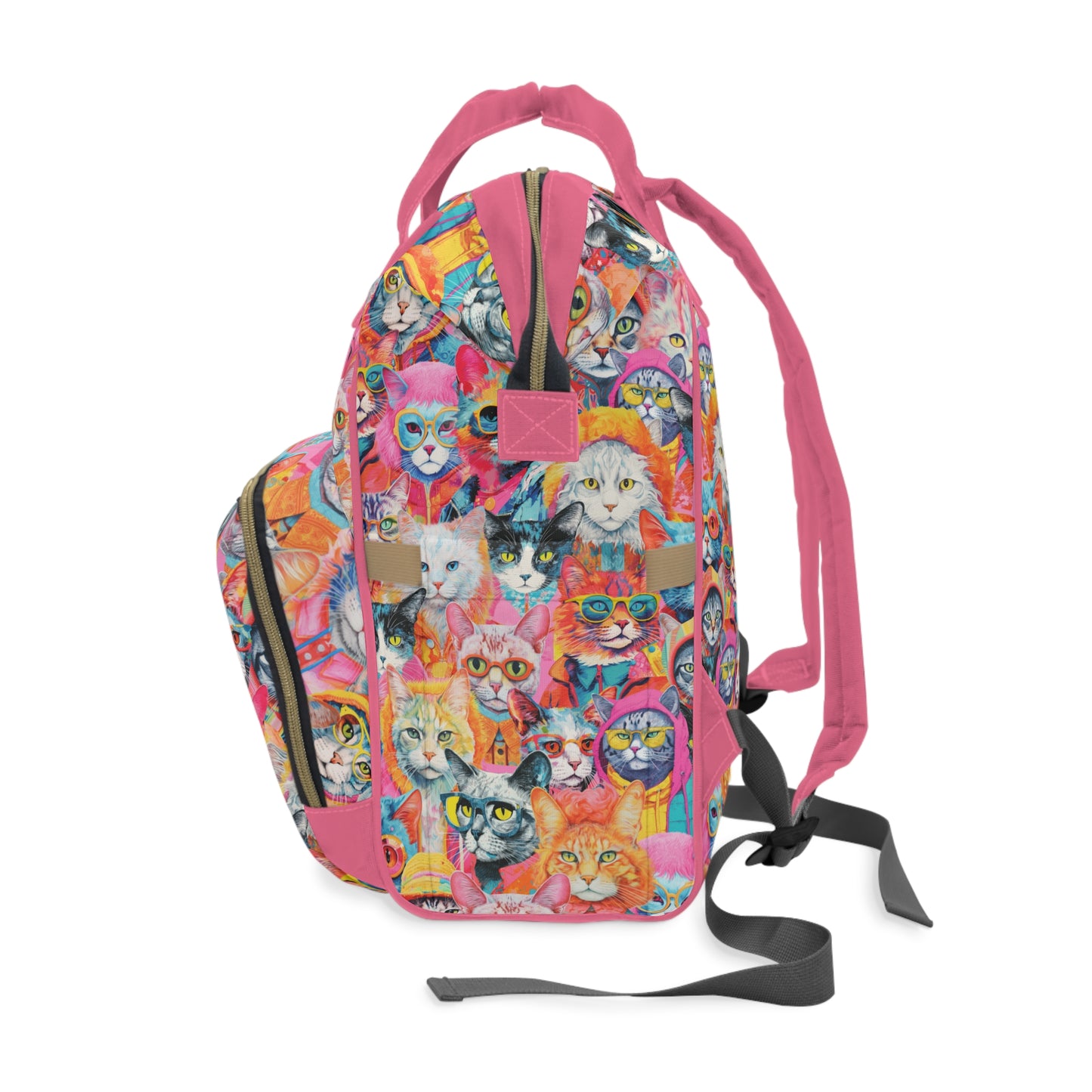 Hipster Cats Pattern Large Capacity Backpack