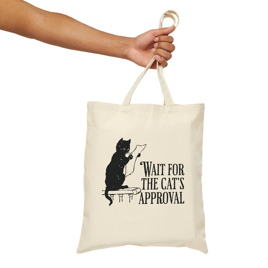 Cat quote Cotton Canvas Tote Bag, Sarcastic cat shopping bag, funny cat grocery bag, Cute cat-themed reusable tote, cat owner shoulder bag