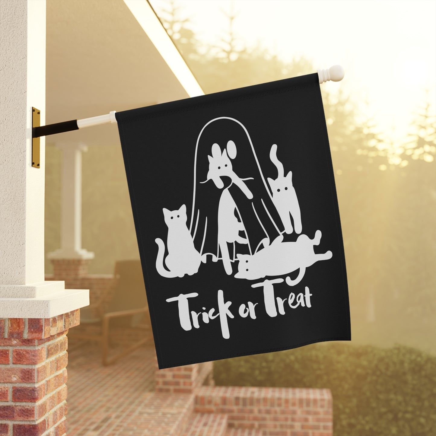 Ghost and Cats Halloween Garden & House Banner