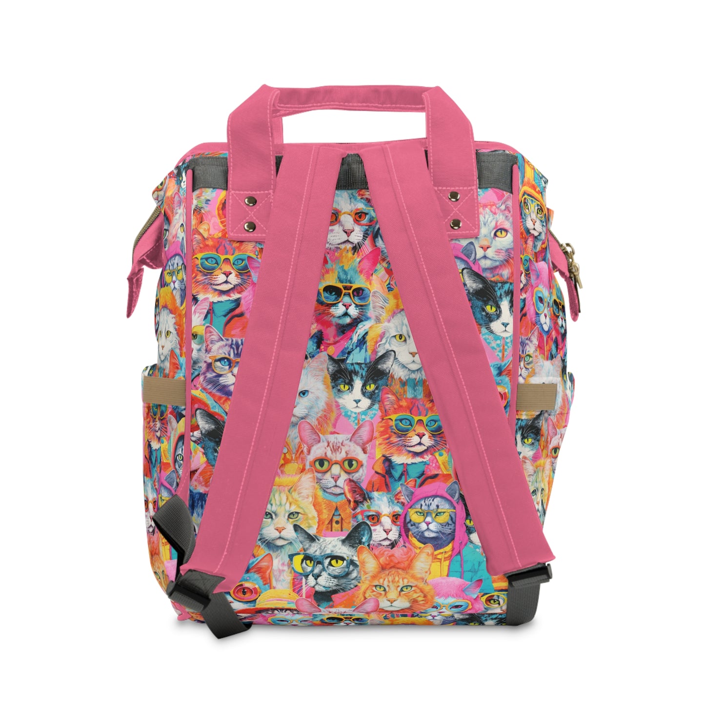 Hipster Cats Pattern Large Capacity Backpack