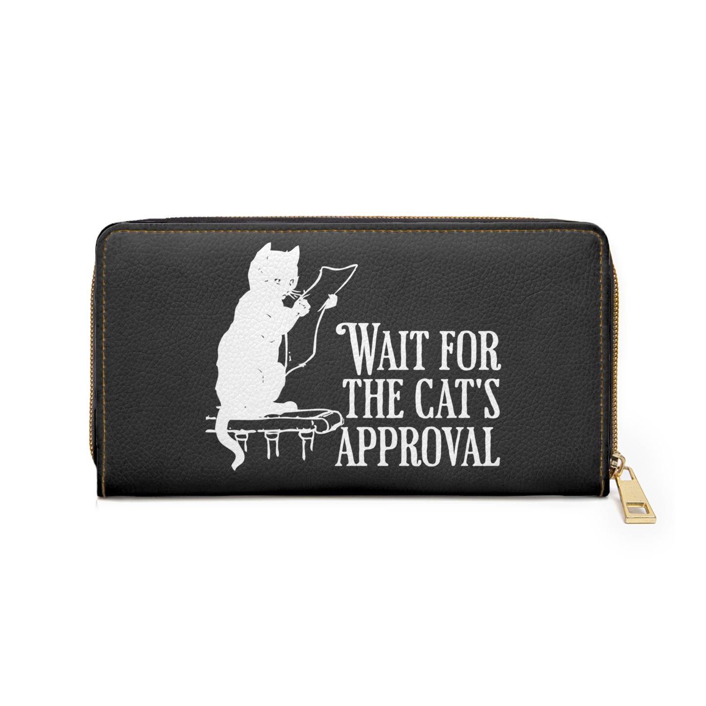 Wait for the cat's approval Zipper Wallet