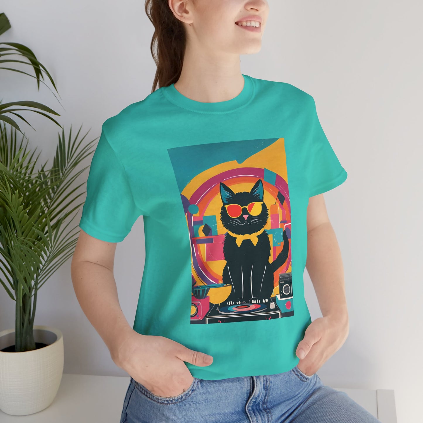 Black Cat DJ T-Shirt