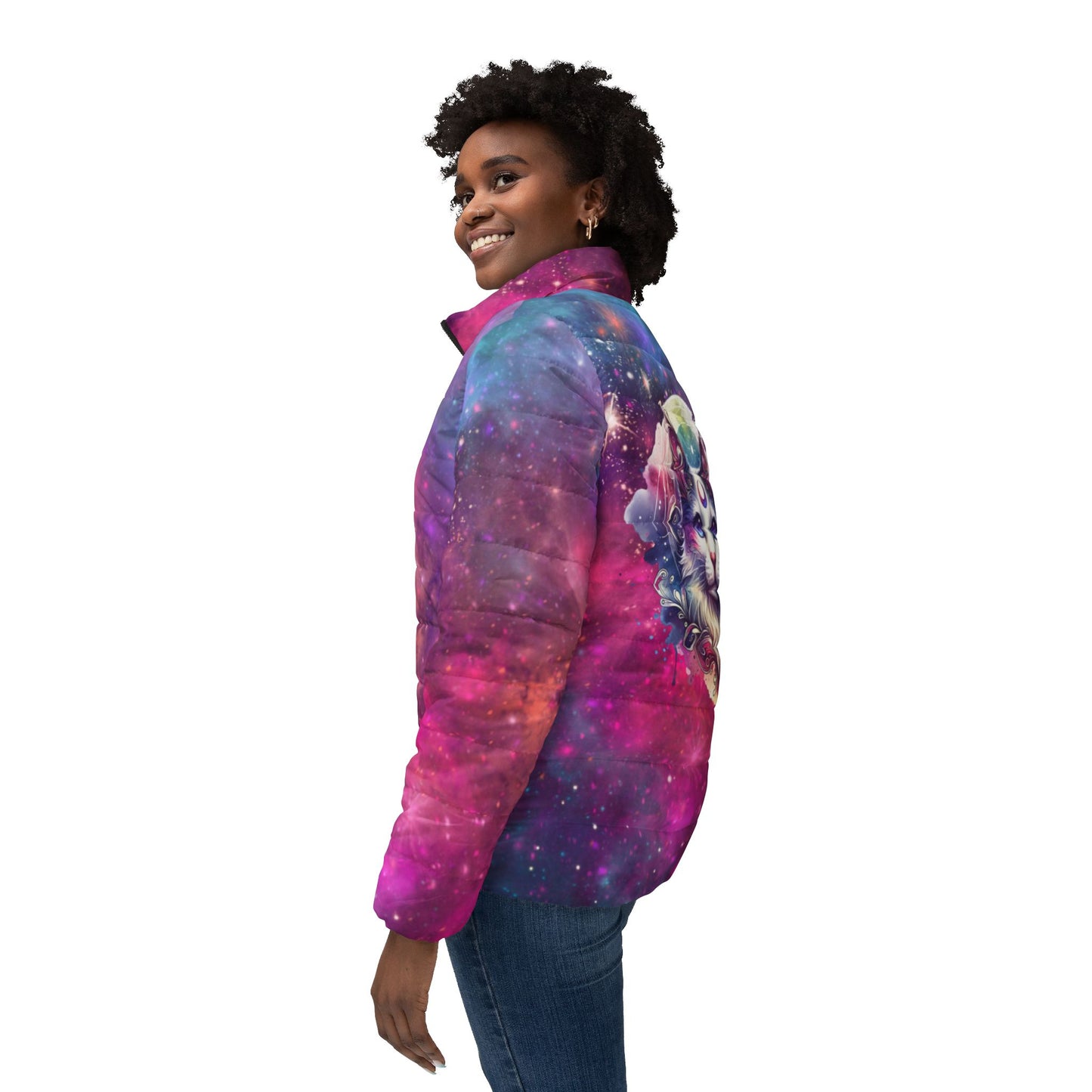 Cosmic Cat Puffer Jacket