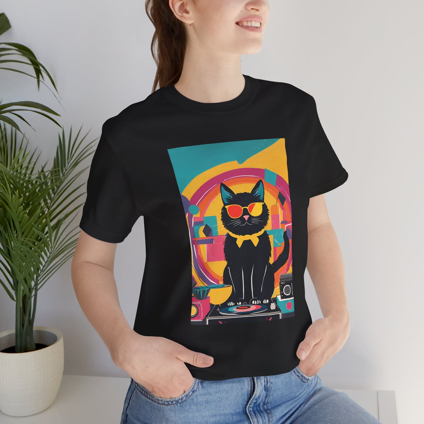 Black Cat DJ T-Shirt