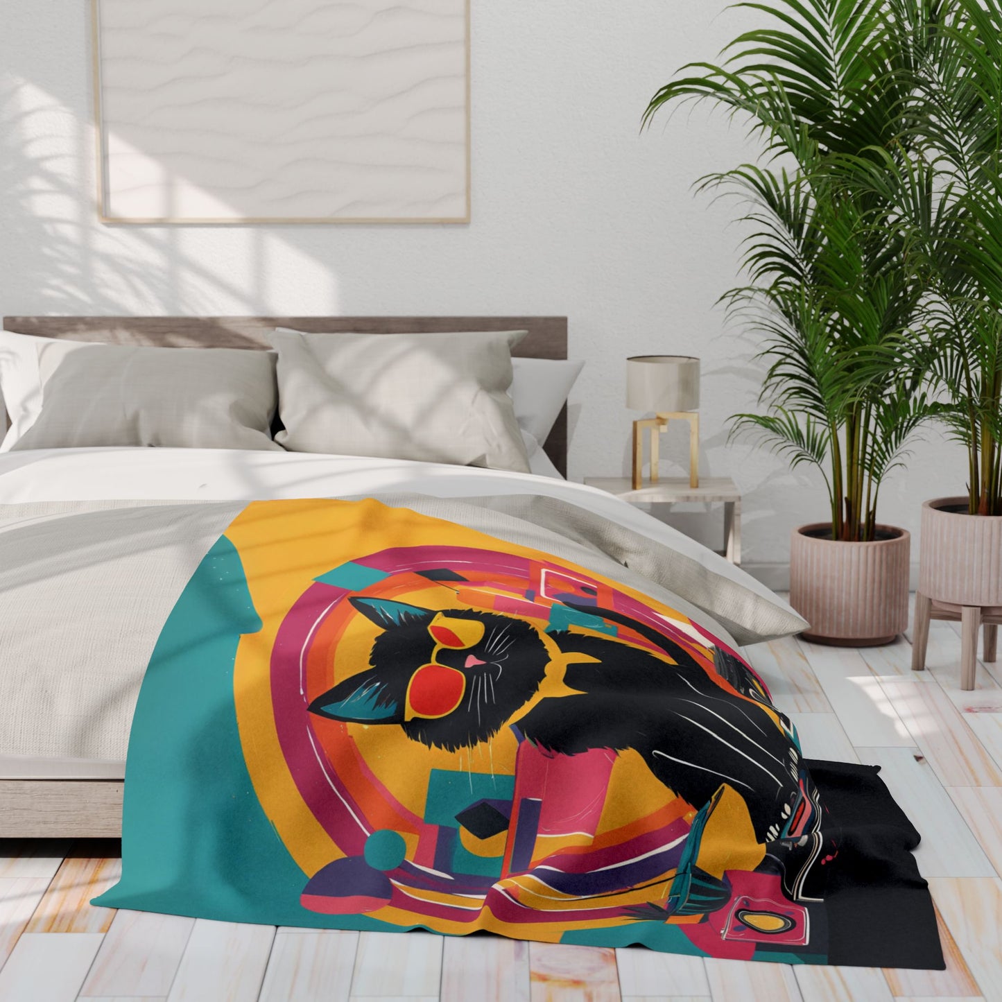 Black Cat DJ Arctic Fleece Blanket